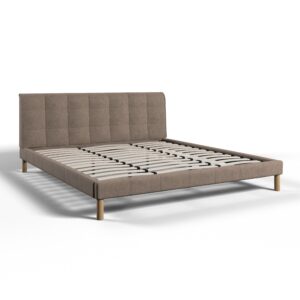 Polsterbett Mara Graubraun ca. 180x200 cm Holz, Metall, Textil Bessagi Home Möbel > Betten > Doppelbetten Grau