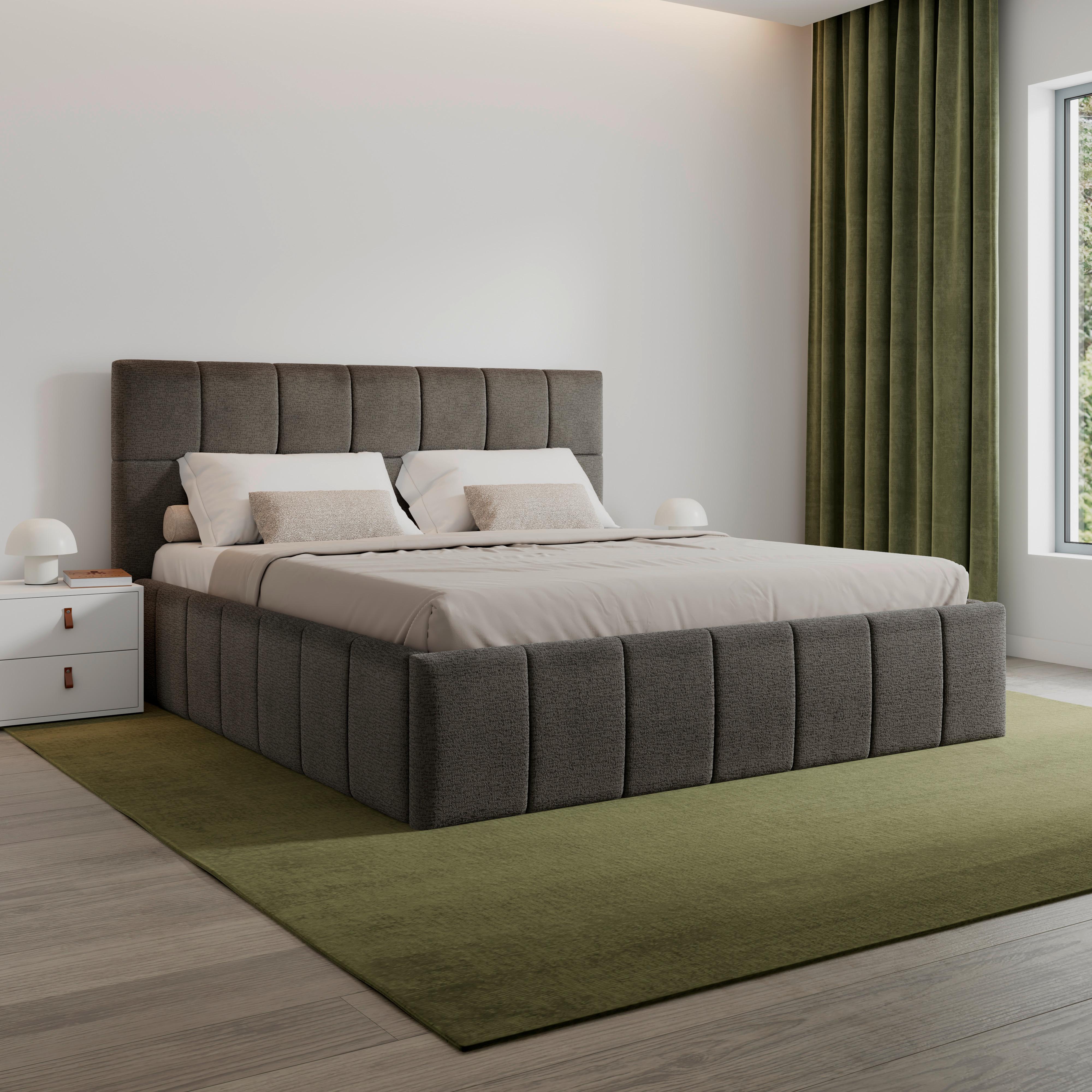 Wohnli Möbelsuche - Polsterbett Kaia Grau ca. 180x200 cm Stauraum