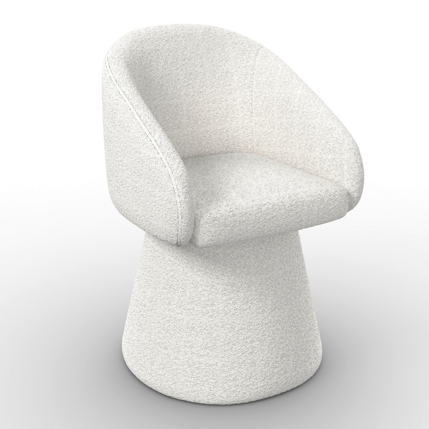 Wohnli Möbelsuche - Armlehnstuhl Maia Weiß Chenille Drehbar Gepolstert