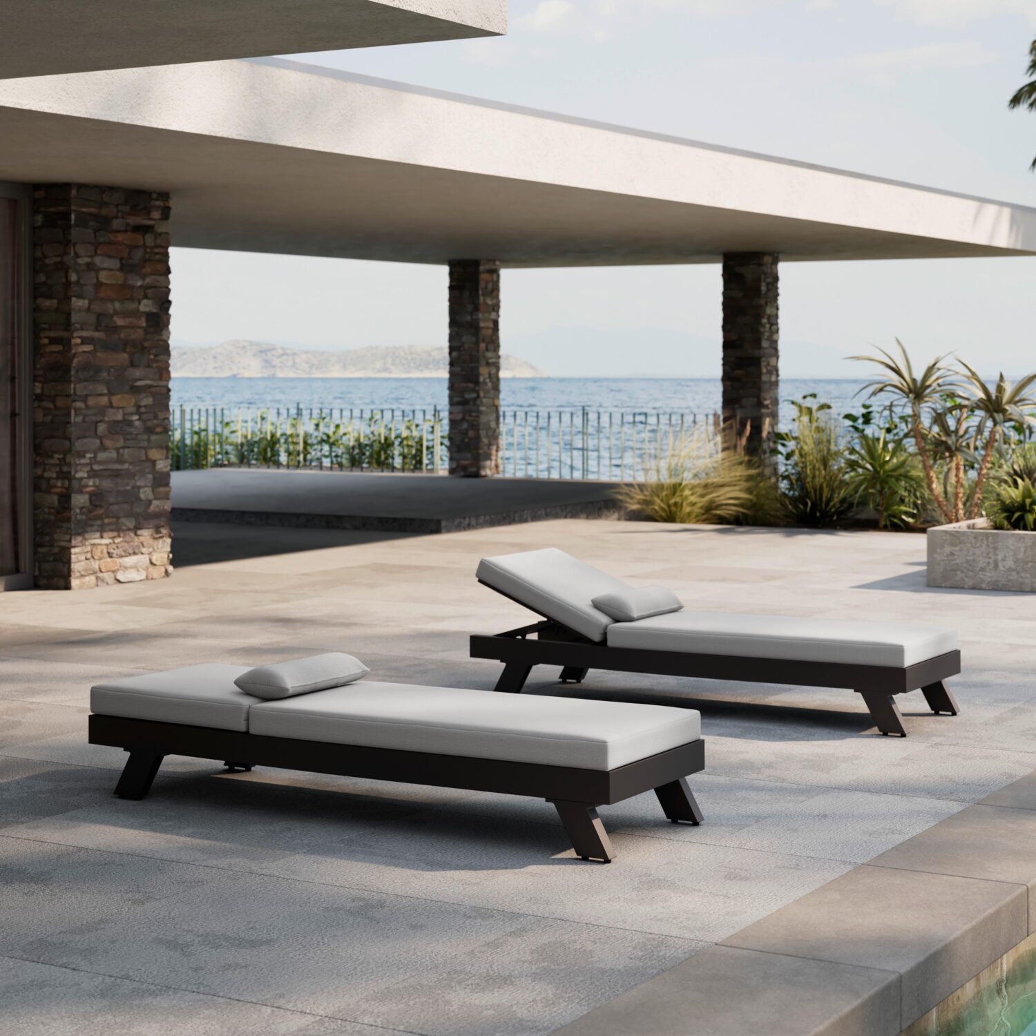 wohnli-moebel-suche-000912000702 Wohnli Möbelsuche - Gartenliege Susa Grau Metall/Outdoorstoff