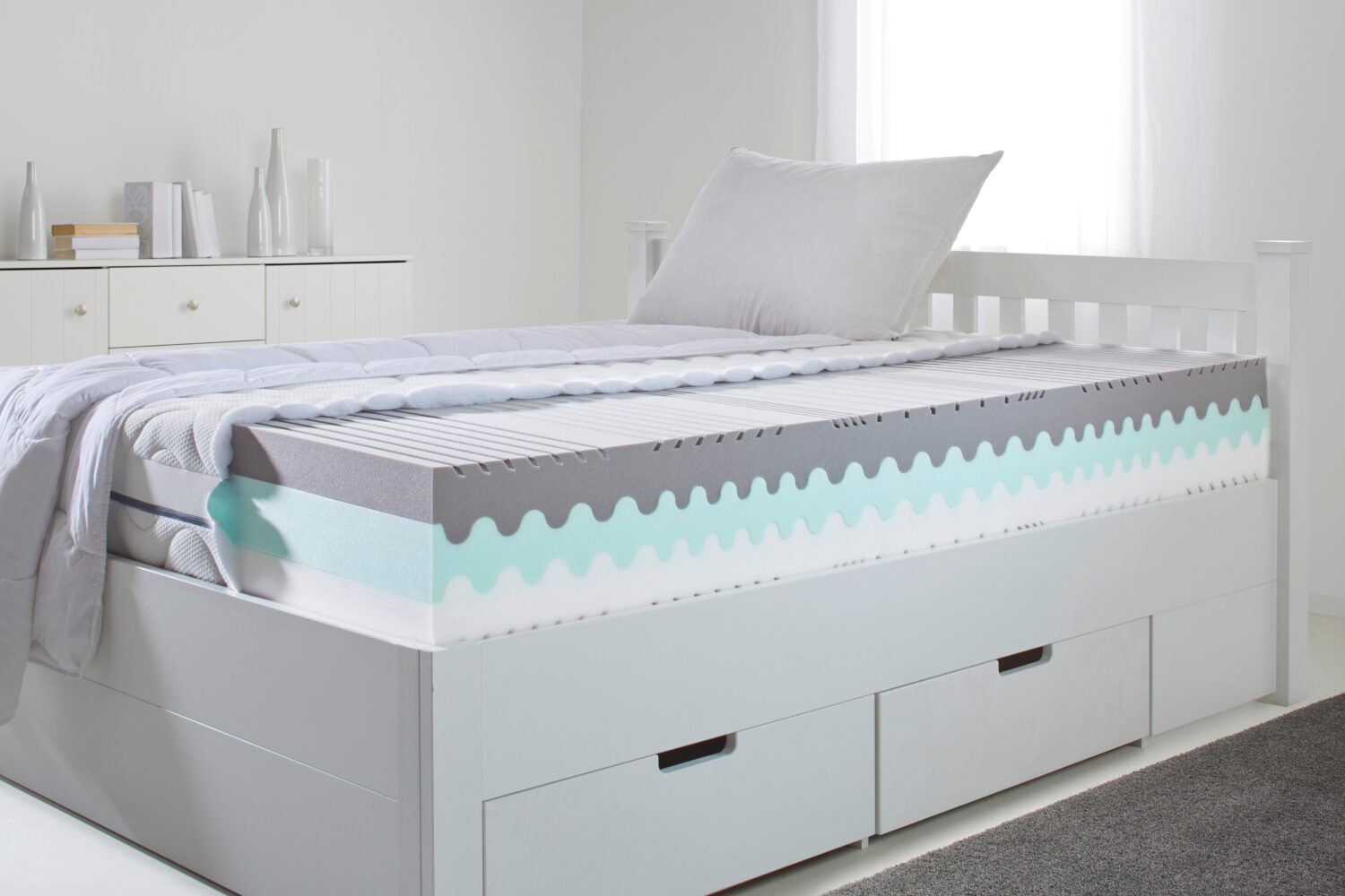 Komfortschaummatratze ca. 80x200cm Textil Nadana Möbel > Matratzen > Schaummatratze > Komfortschaummatratze Weiß