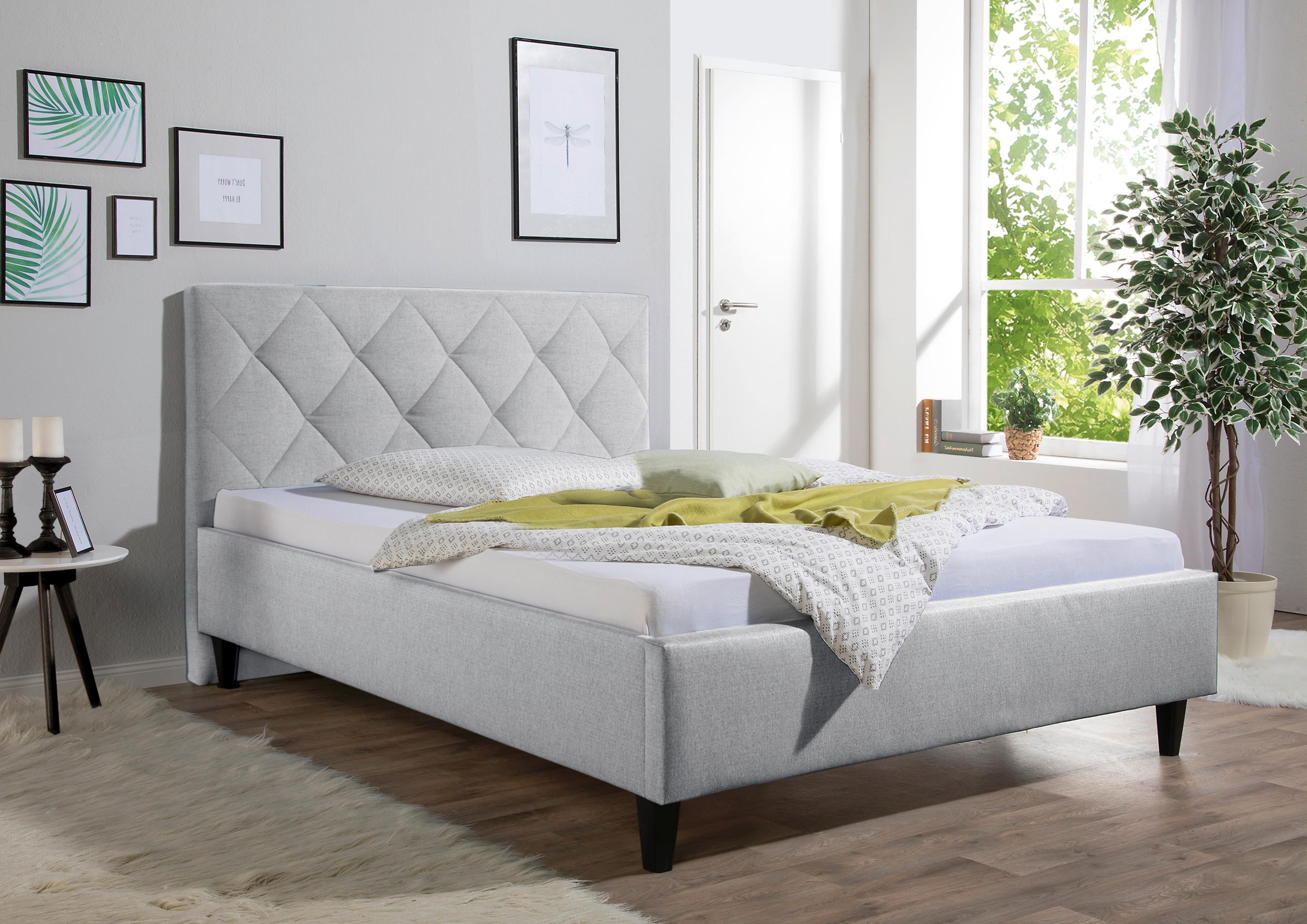 Polsterbett Aiken Hellgrau ca. 140x200 cm Textil Livetastic Möbel > Betten > Polsterbetten Grau