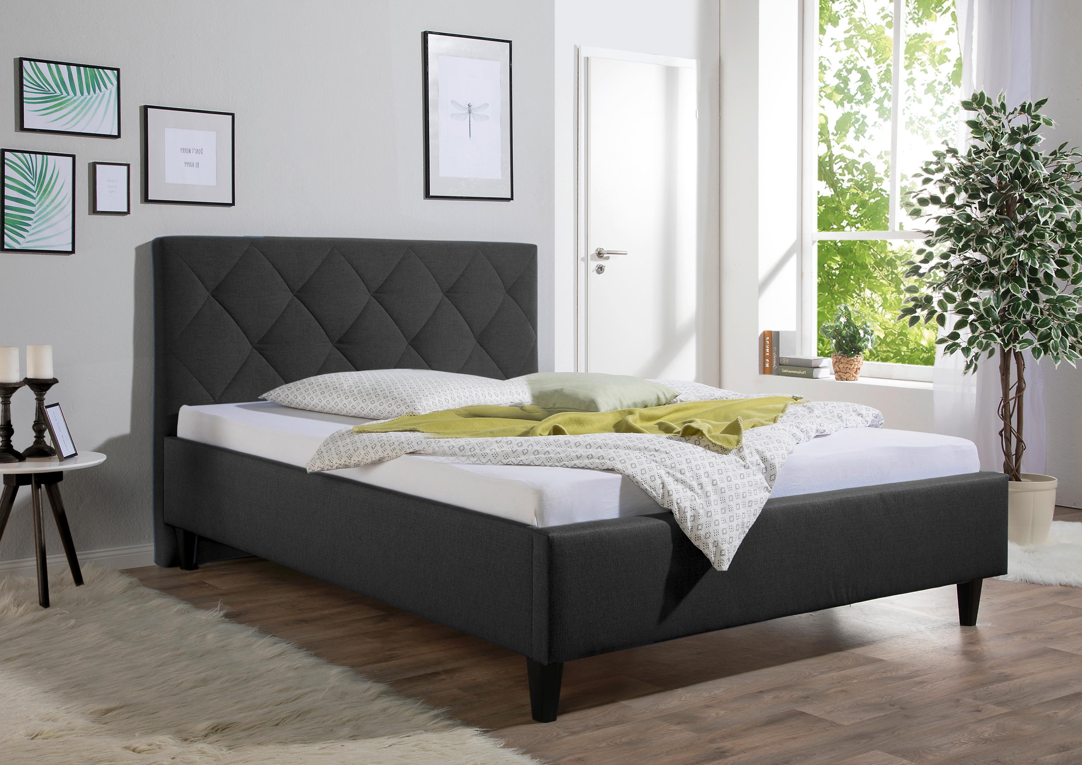 Polsterbett Aiken Anthrazit ca. 140x200 cm Textil Livetastic Möbel > Betten > Polsterbetten Anthrazit