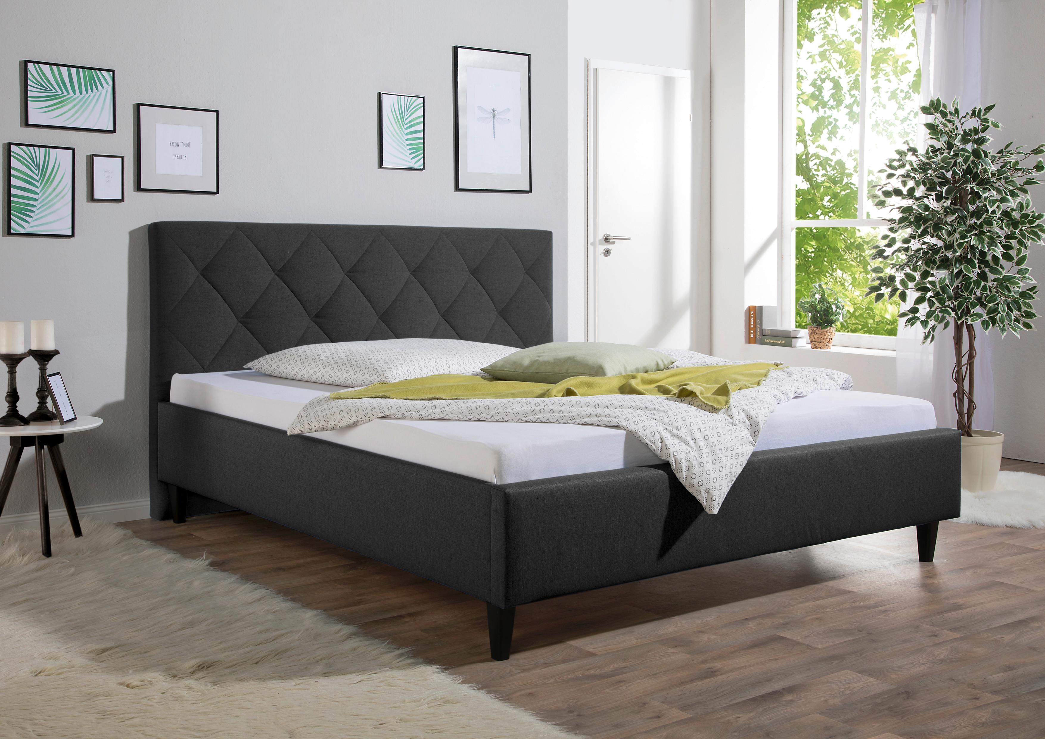 Polsterbett Aiken Anthrazit ca. 160x200 cm Textil Livetastic Möbel > Betten > Polsterbetten Anthrazit