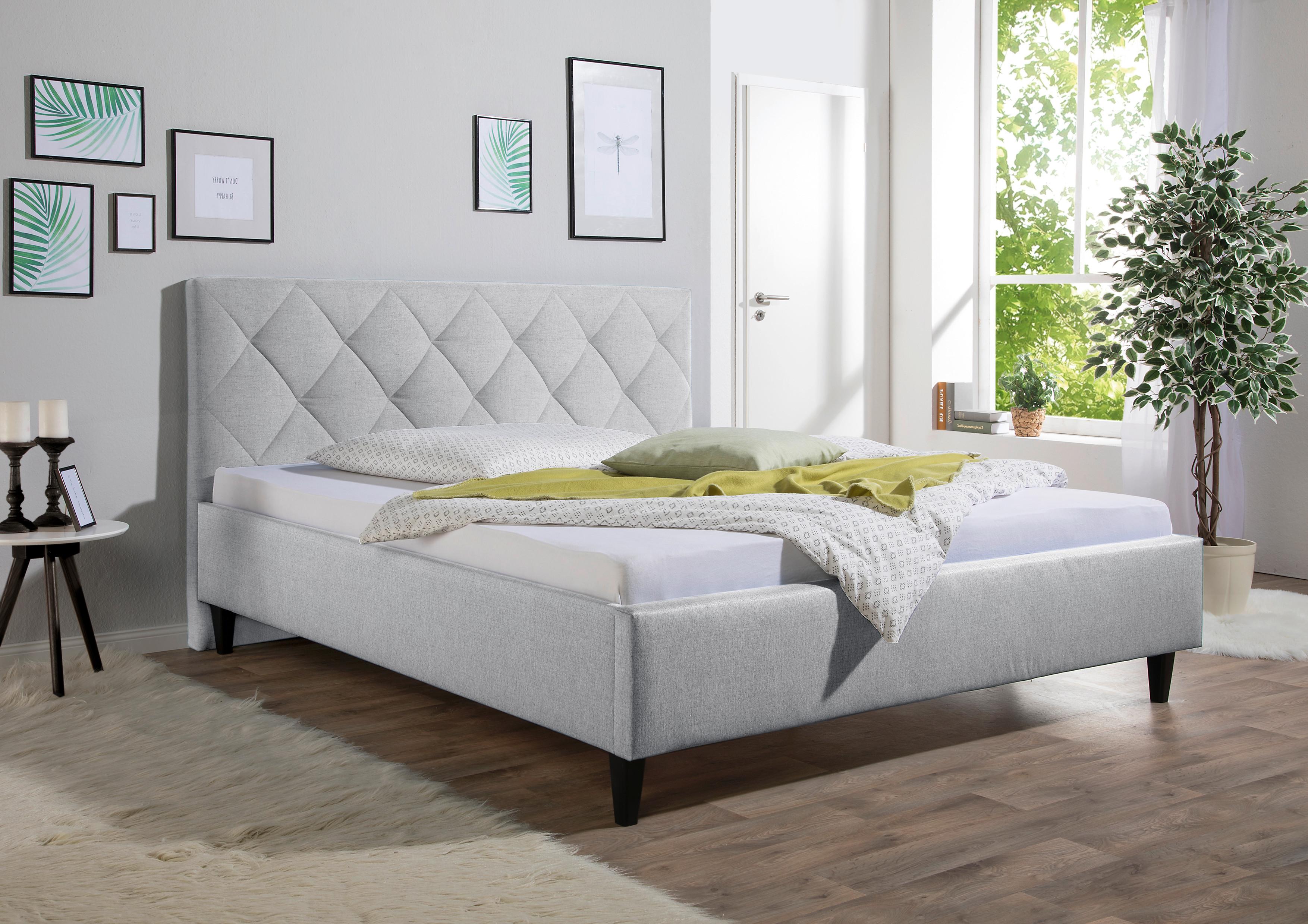 Polsterbett Aiken Hellgrau ca. 200x200 cm Textil Livetastic Möbel > Betten > Polsterbetten Grau