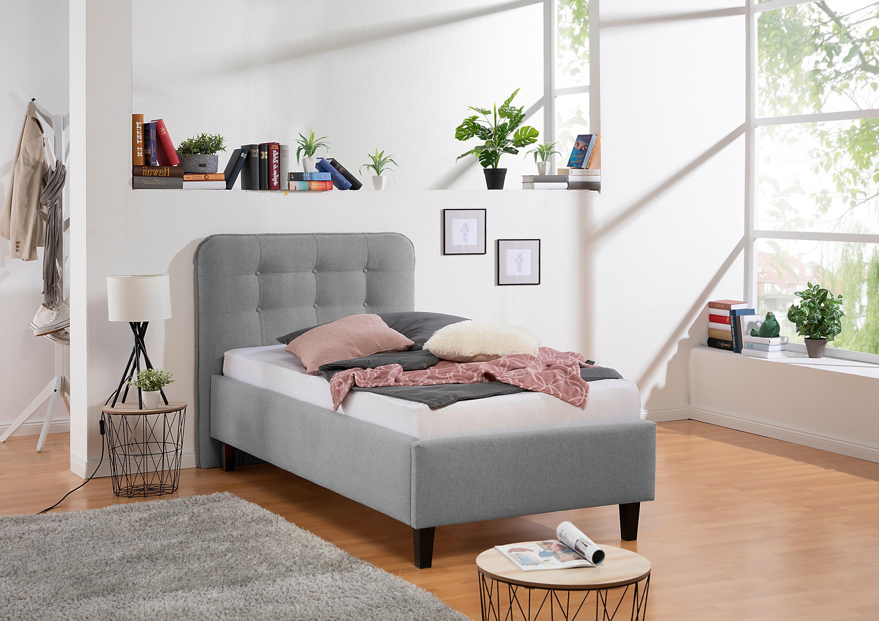 Polsterbett Alian Grau ca. 100x200 cm Textil Livetastic Möbel > Betten > Polsterbetten Grau