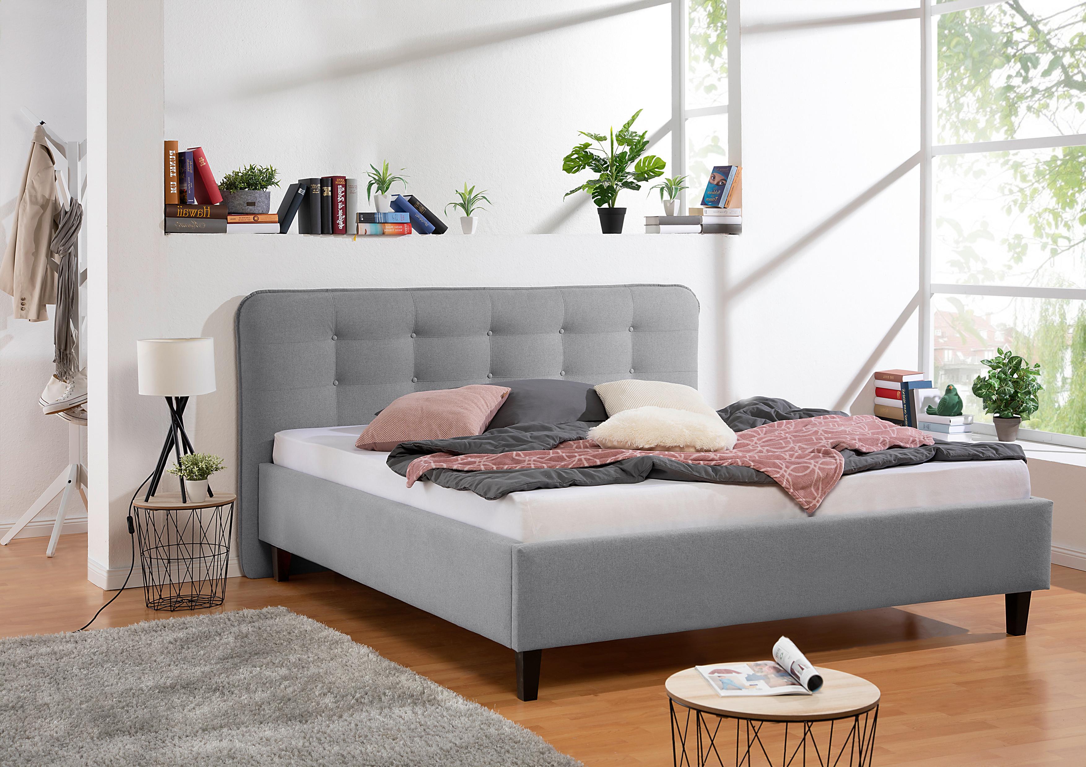 Polsterbett Alian Grau ca. 180x200 cm Textil Livetastic Möbel > Betten > Doppelbetten Grau