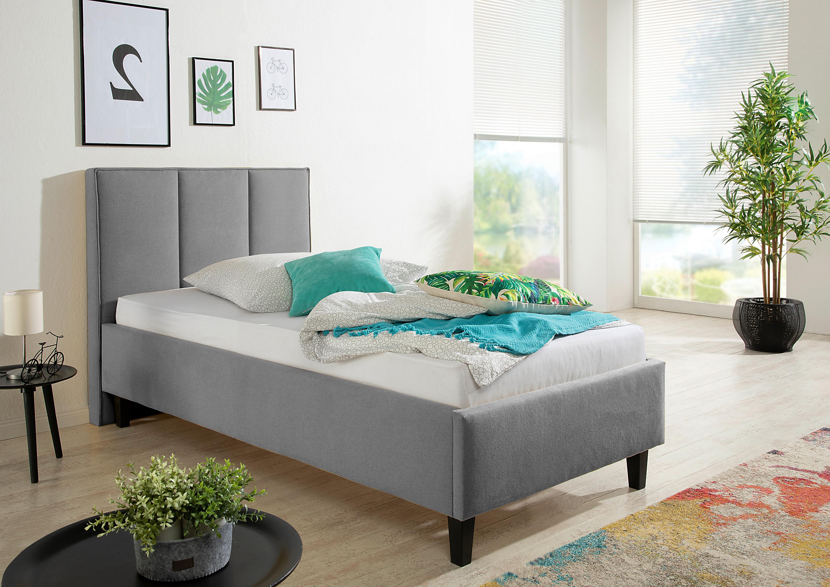 Polsterbett Avola Grau ca. 100x200 cm Textil Livetastic Möbel > Betten > Polsterbetten Grau