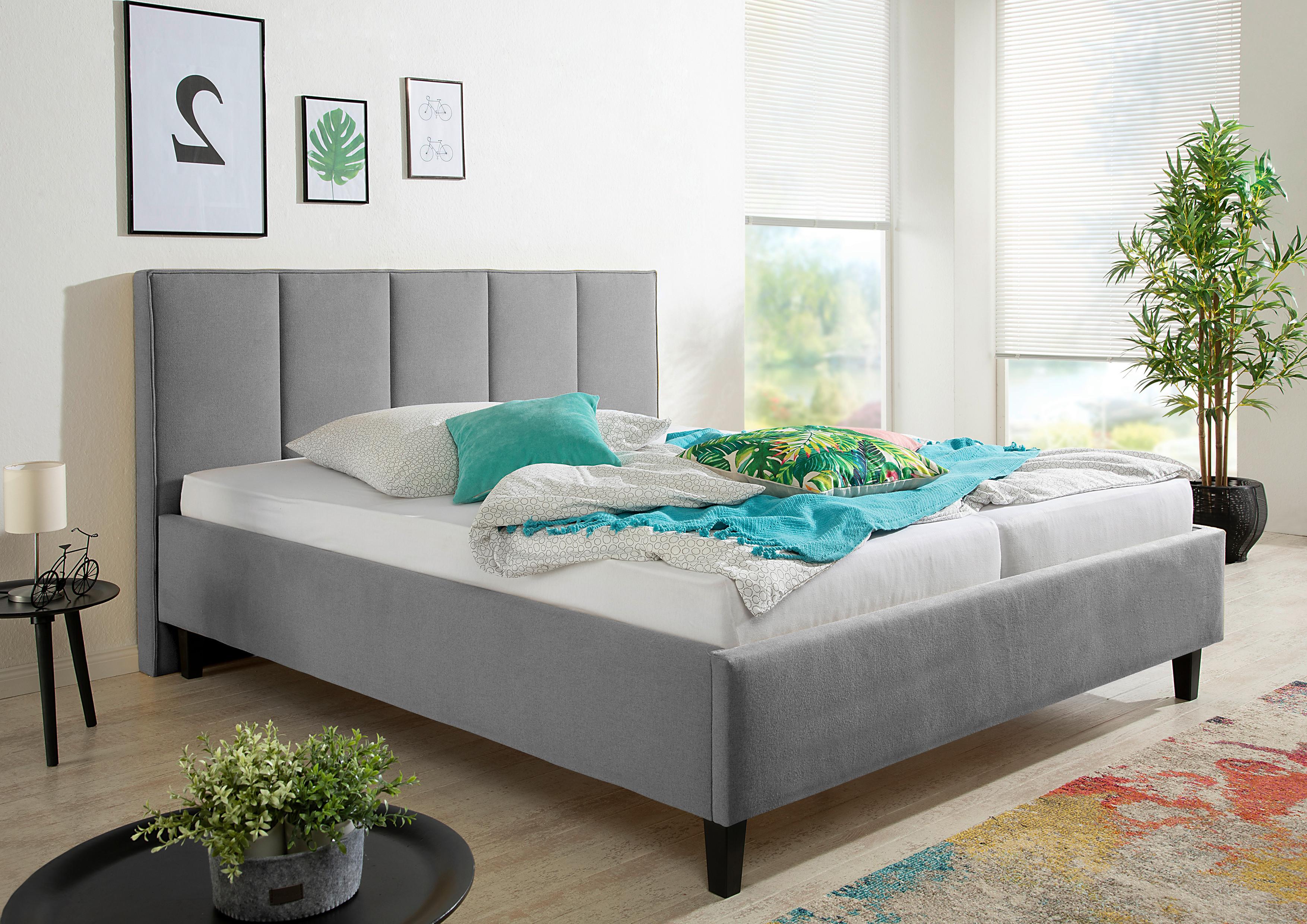 Polsterbett Avola Grau ca. 200x200 cm Textil Livetastic Möbel > Betten > Polsterbetten Grau