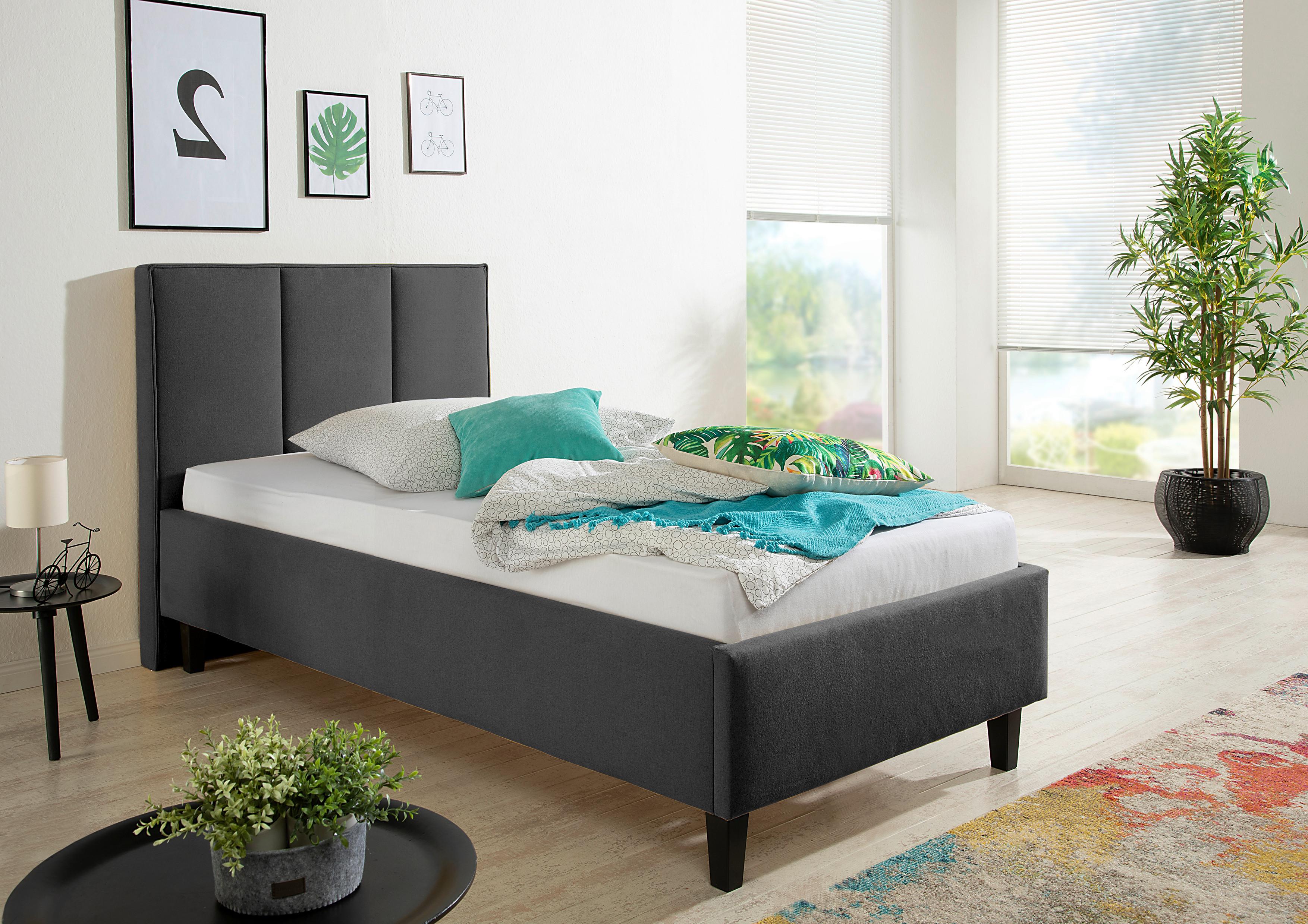 Polsterbett Avola Anthrazit ca. 100x200 cm Textil Livetastic Möbel > Betten > Polsterbetten Anthrazit