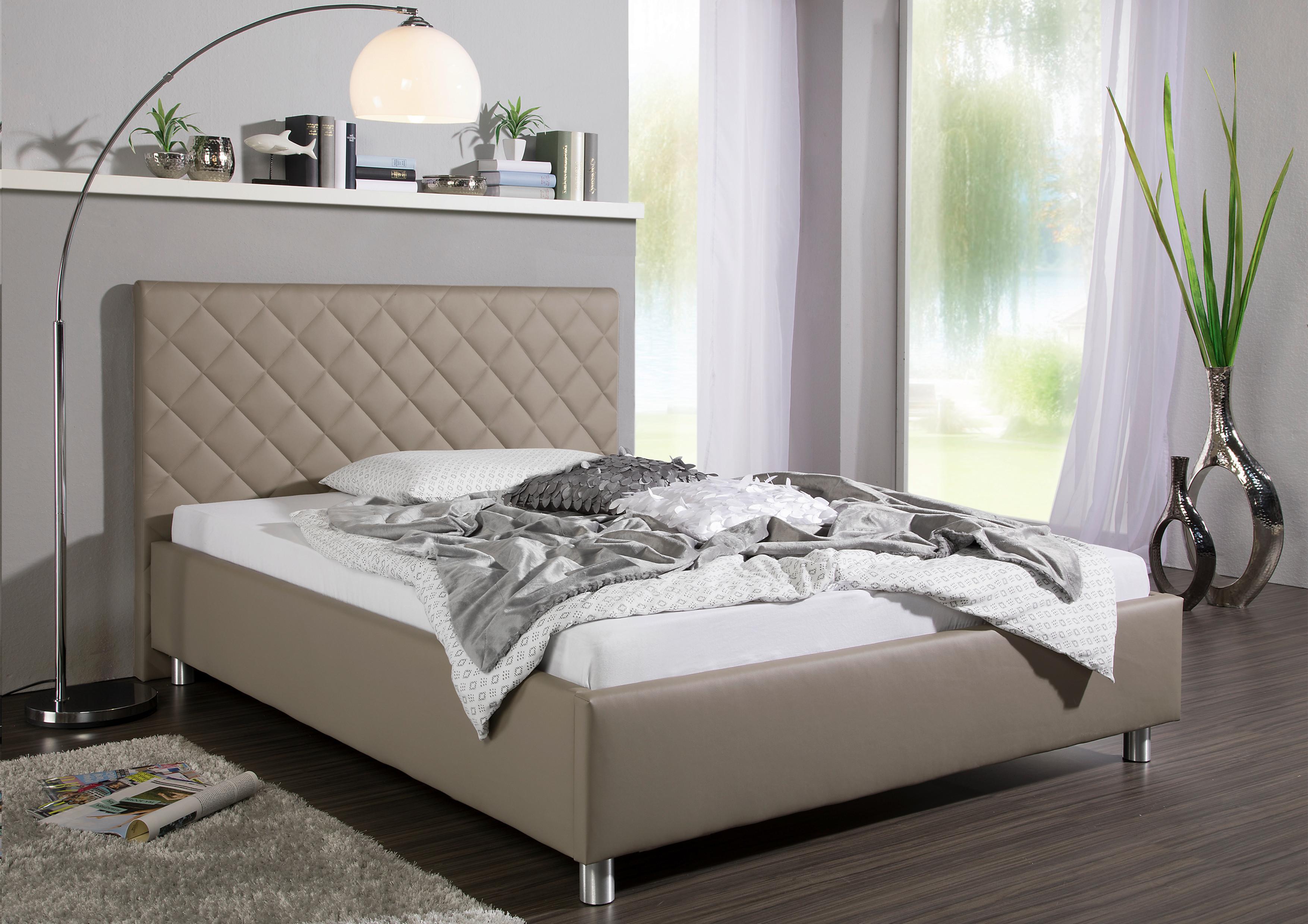 Polsterbett Baltimore Taupe ca. 140x200 cm Textil Livetastic Möbel > Betten > Polsterbetten Taupe
