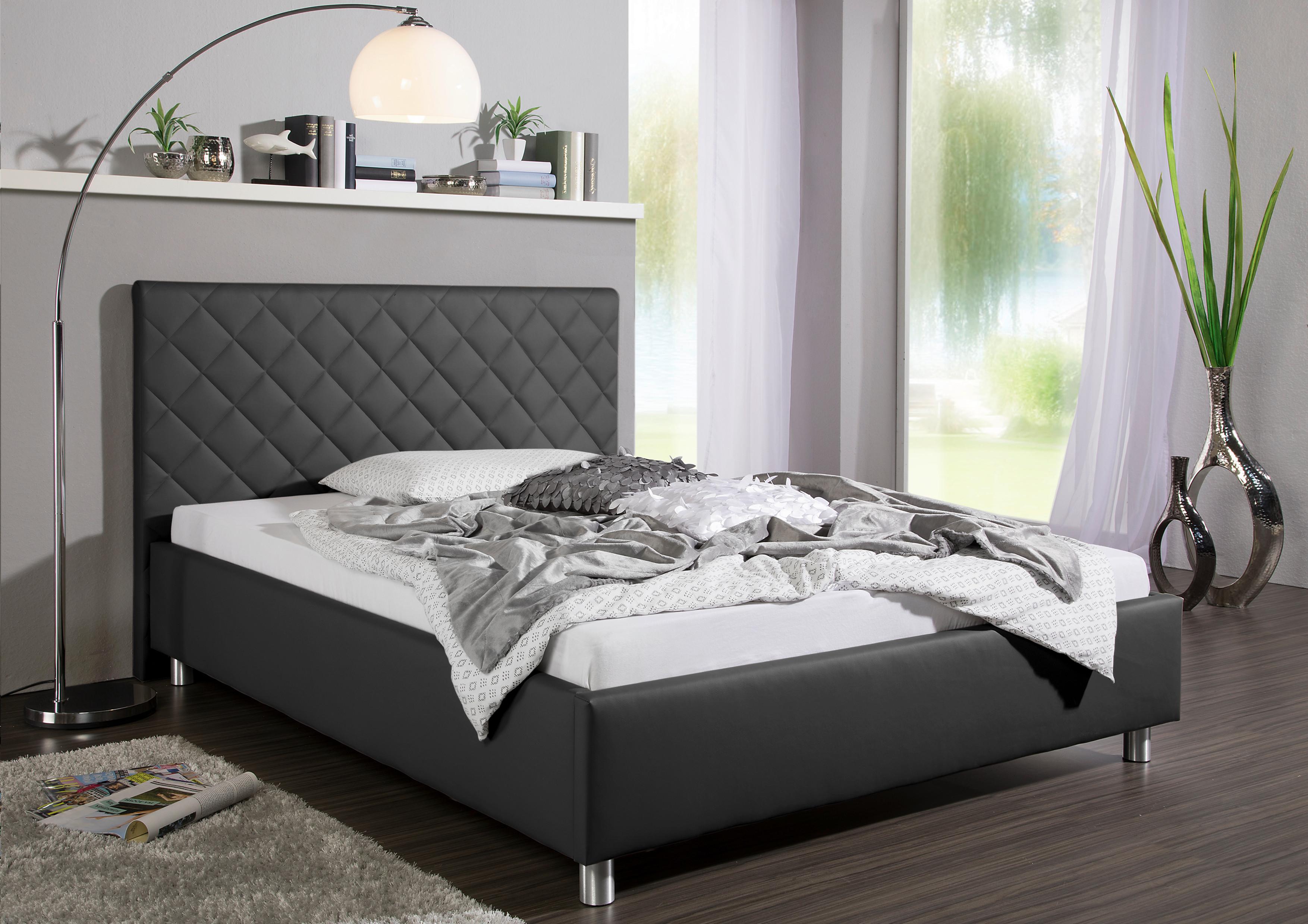 Polsterbett Baltimore Anthrazit ca. 100x200 cm Textil Livetastic Möbel > Betten > Polsterbetten Anthrazit