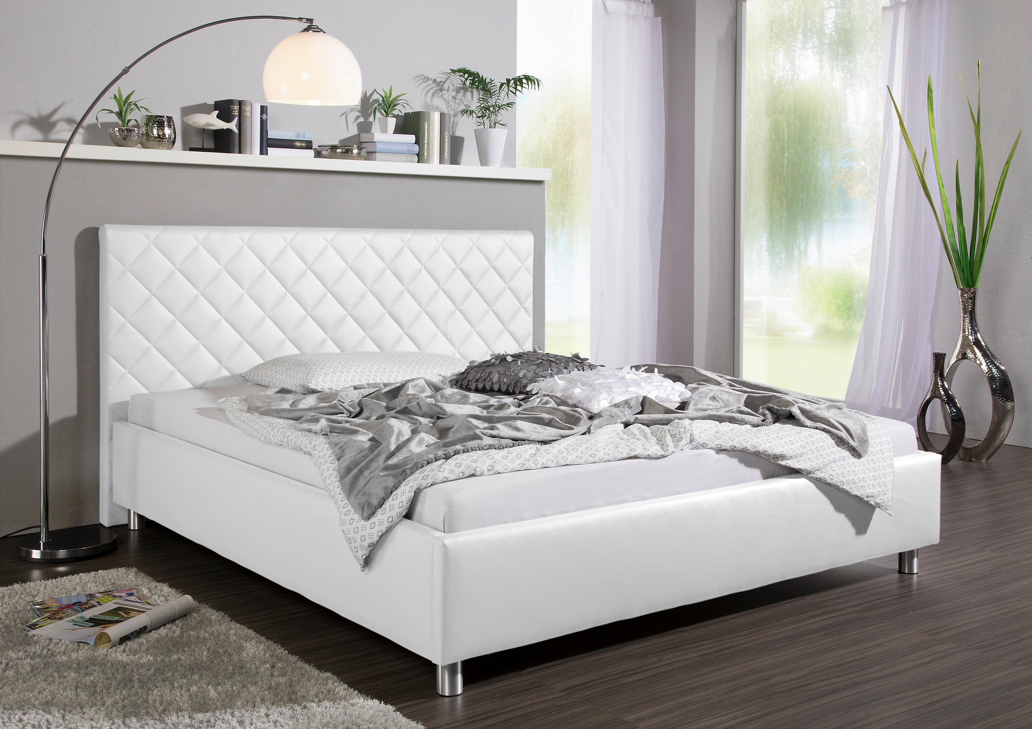 Polsterbett Baltimore Weiß ca. 200x200 cm Textil Livetastic Möbel > Betten > Polsterbetten Weiß