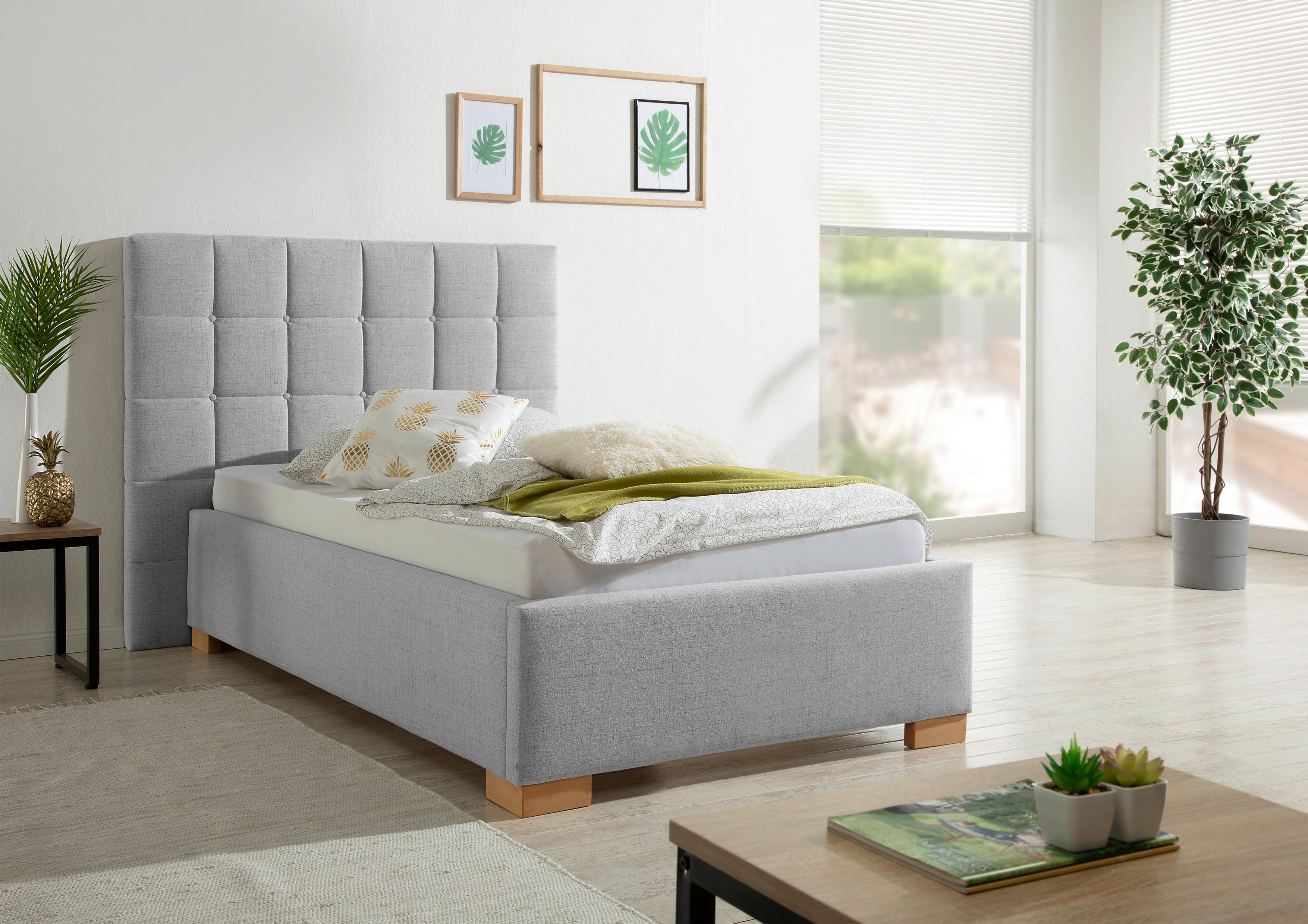 Polsterbett Cueno Grau ca. 100x200 cm Textil Livetastic Möbel > Betten > Polsterbetten Grau