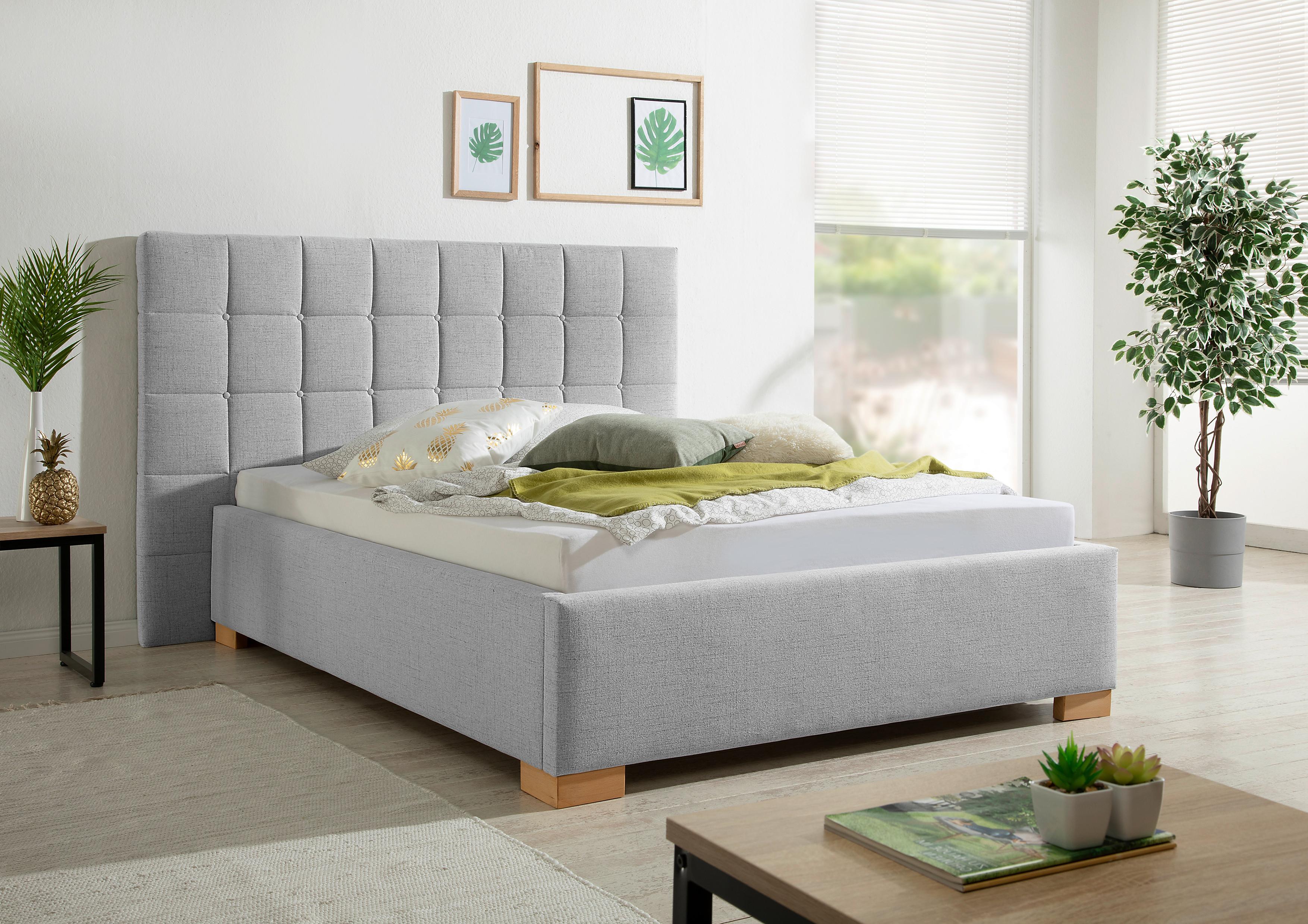 Polsterbett Cueno Grau ca. 140x200 cm Textil Livetastic Möbel > Betten > Polsterbetten Grau