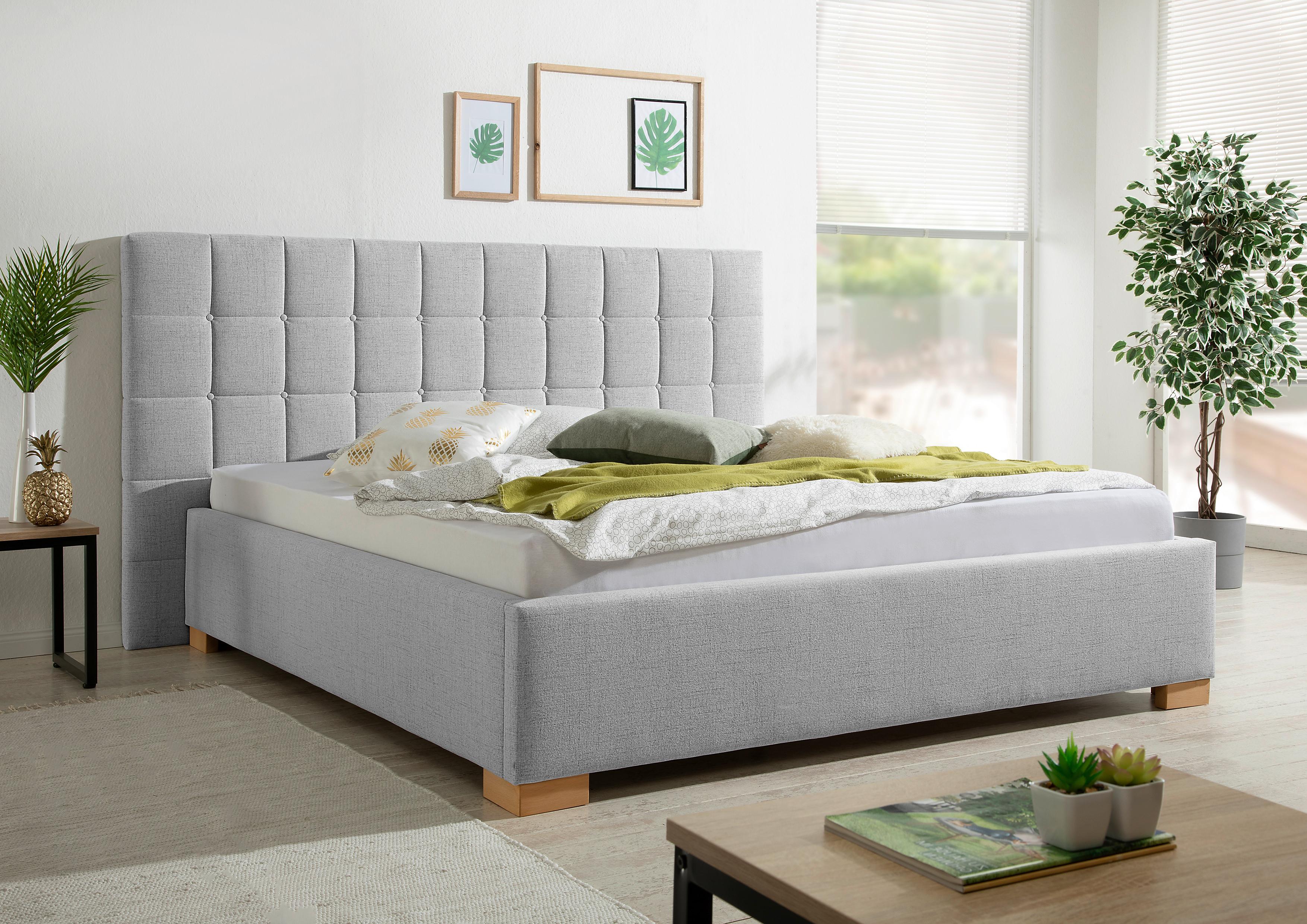 Polsterbett Cueno Grau ca. 200x200 cm Textil Livetastic Möbel > Betten > Polsterbetten Grau