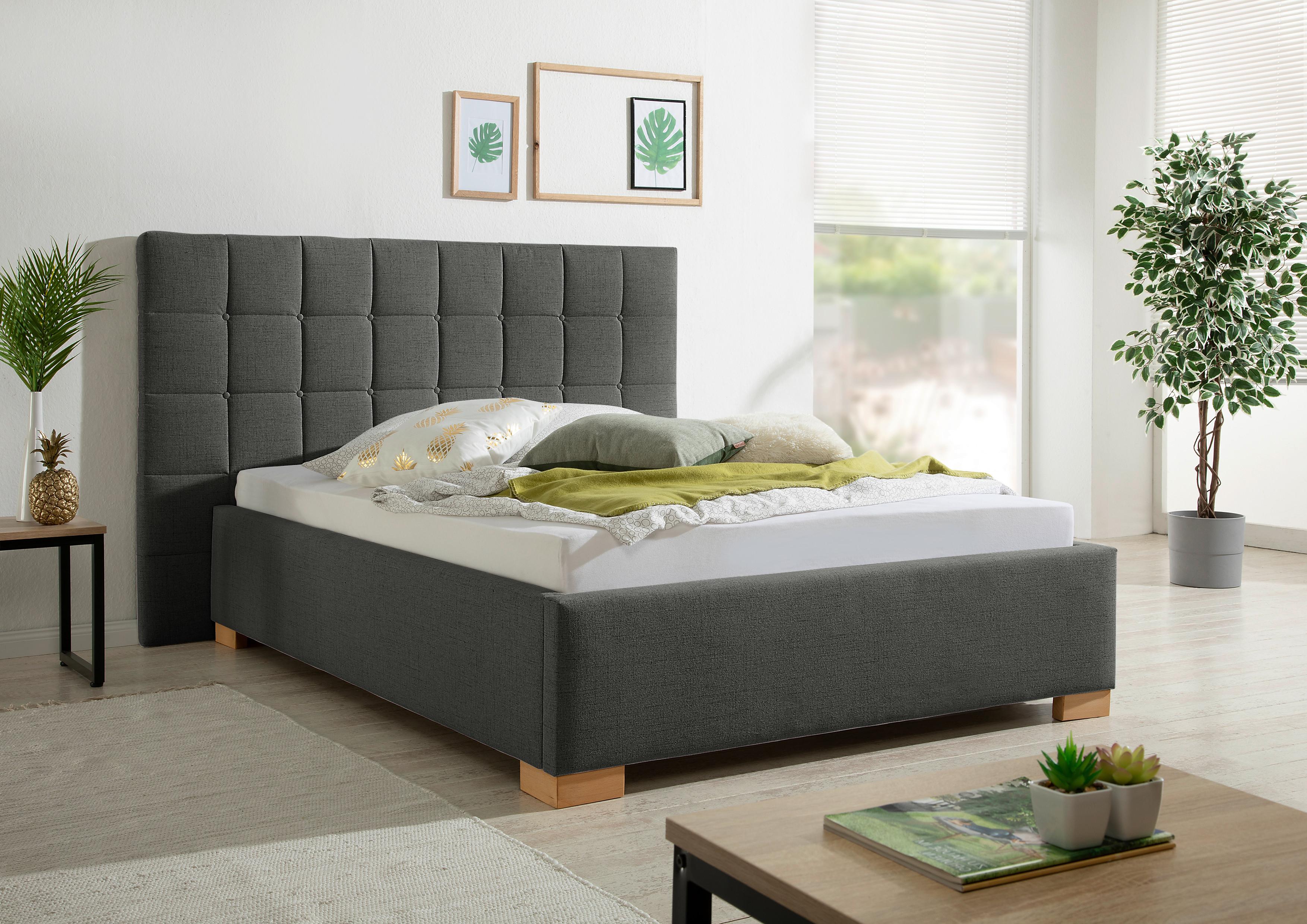 Polsterbett Cueno Anthrazit ca. 140x200 cm Textil Livetastic Möbel > Betten > Polsterbetten Anthrazit