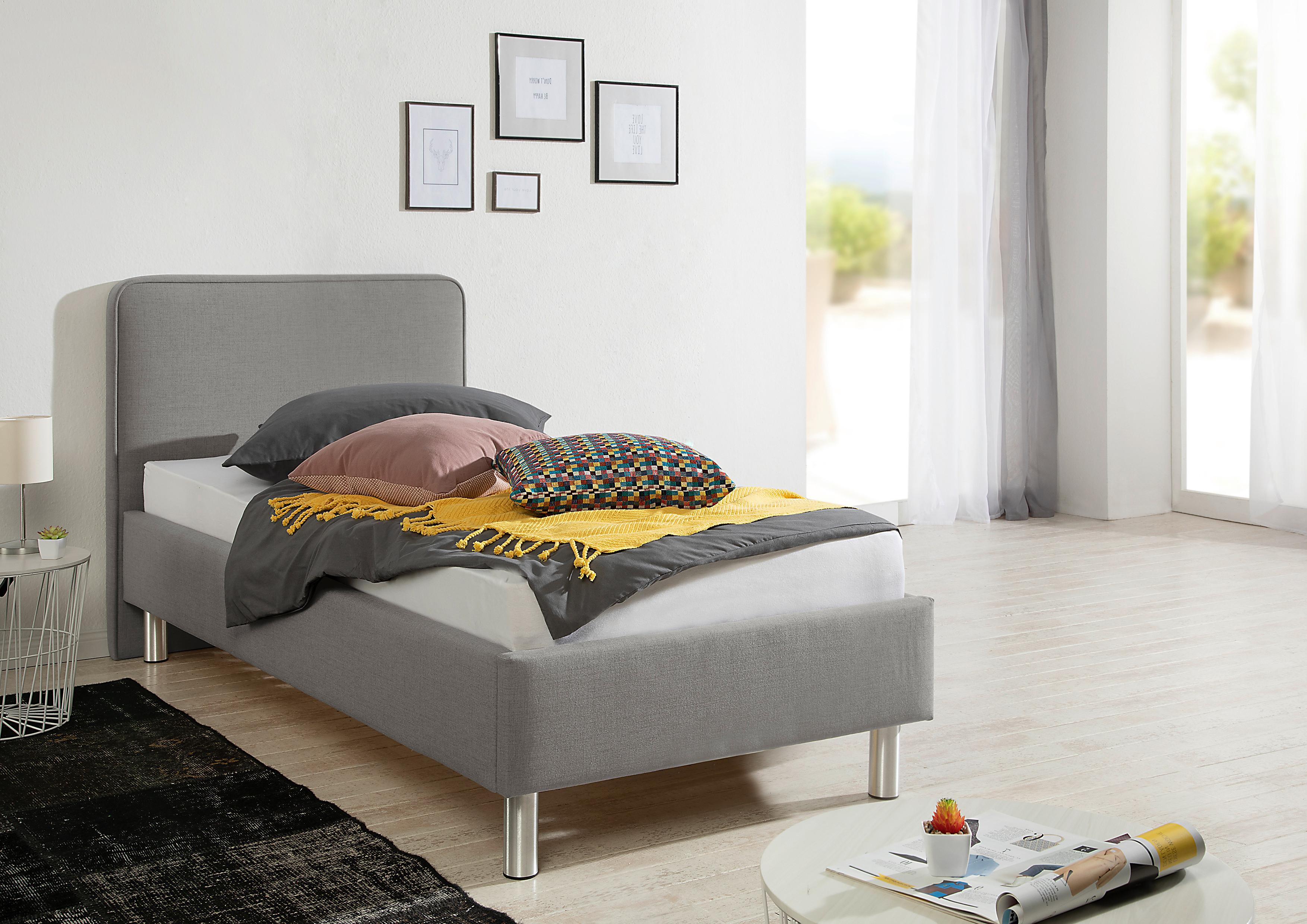 Polsterbett Jone Grau ca. 100x200 cm Textil Livetastic Möbel > Betten > Polsterbetten Grau