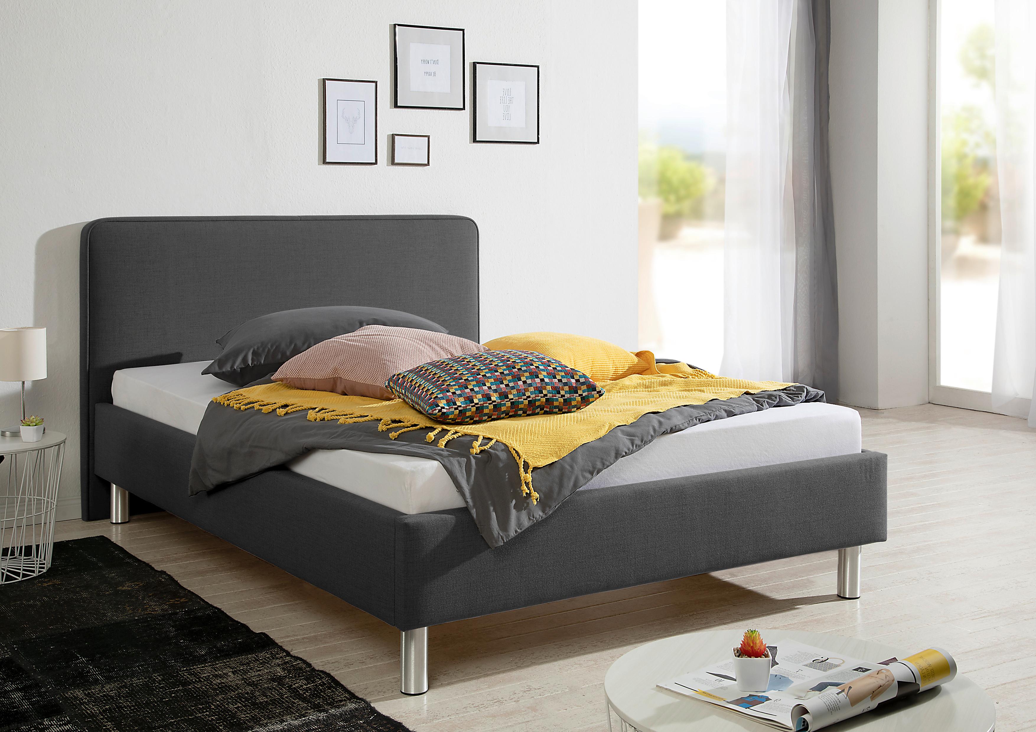 Polsterbett Jone Anthrazit ca. 140x200 cm Textil Livetastic Möbel > Betten > Polsterbetten Anthrazit