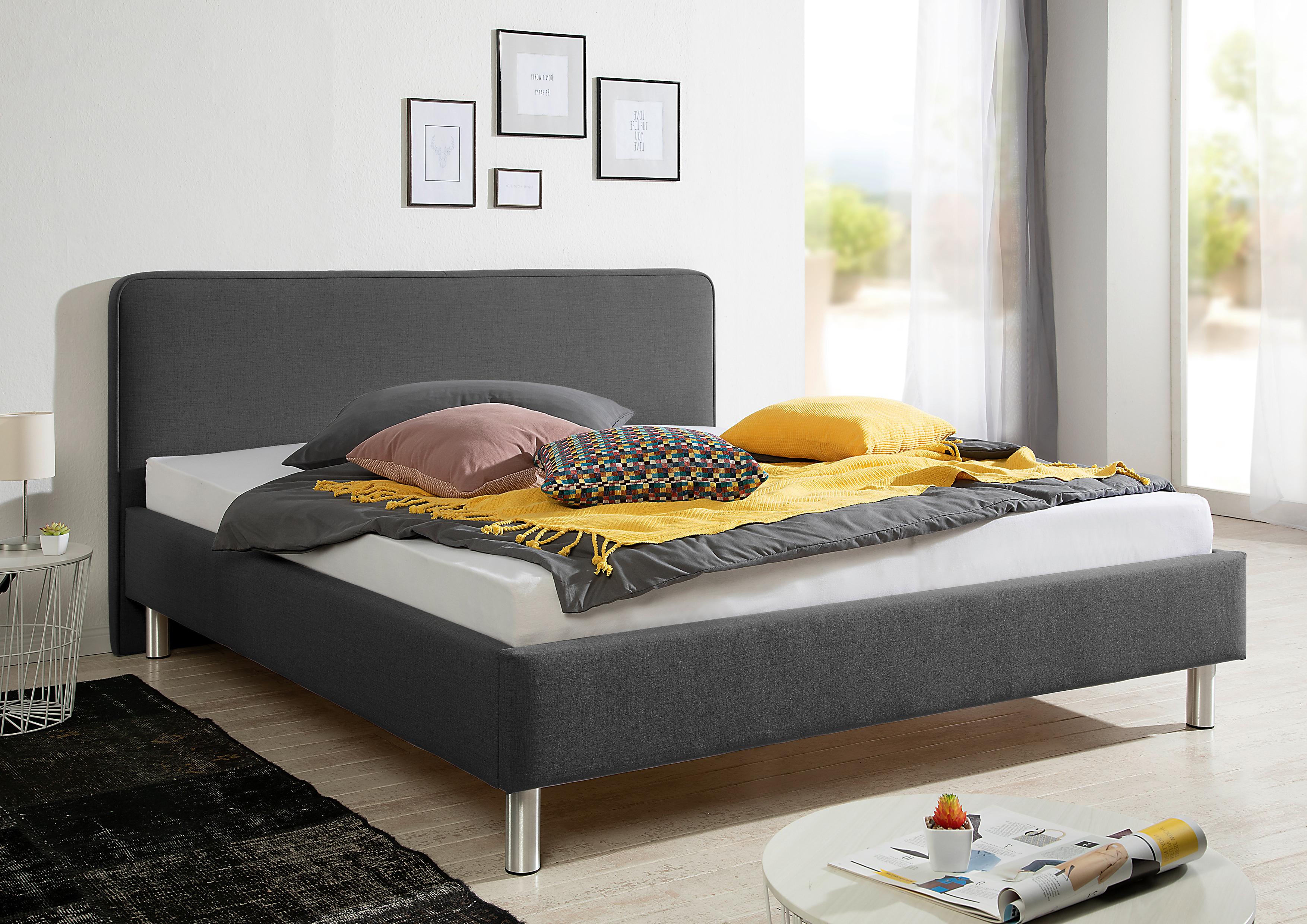 Polsterbett Jone Anthrazit ca. 200x200 cm Textil Livetastic Möbel > Betten > Polsterbetten Anthrazit