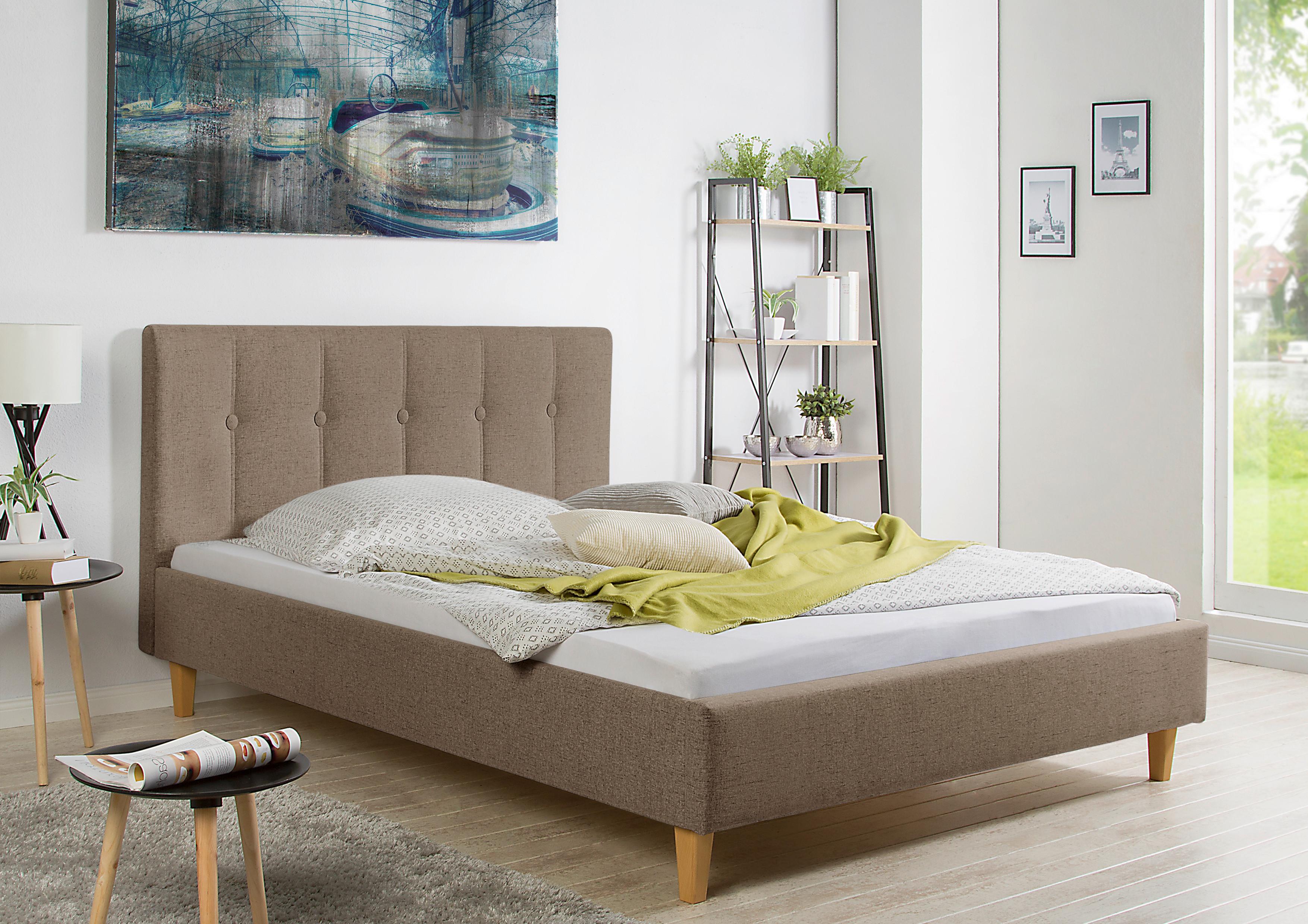 Polsterbett Kenny Hellbraun ca. 100x200 cm Textil Livetastic Möbel > Betten > Polsterbetten Braun
