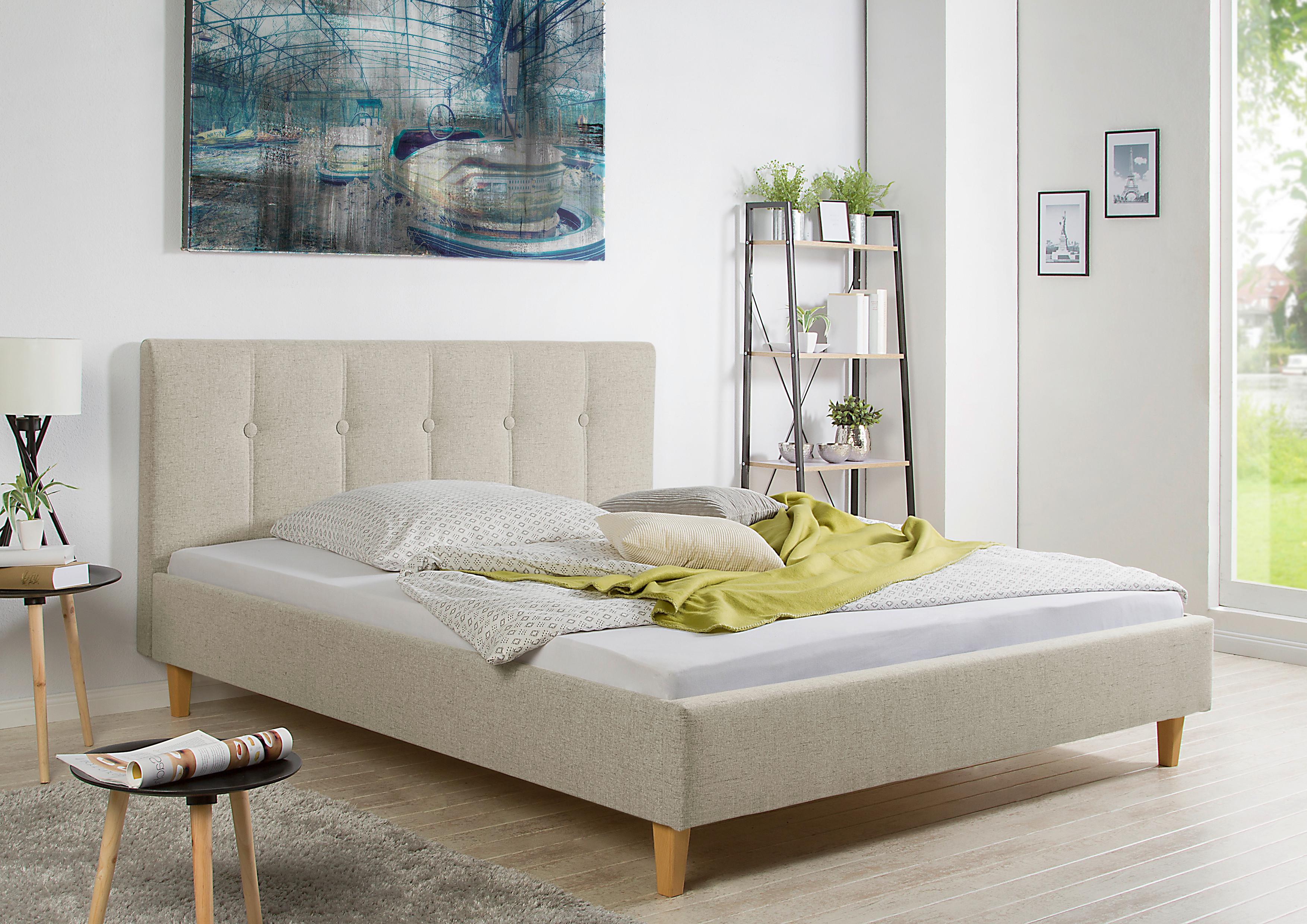 Polsterbett Kenny Beige ca. 160x200 cm Textil Livetastic Möbel > Betten > Polsterbetten Beige
