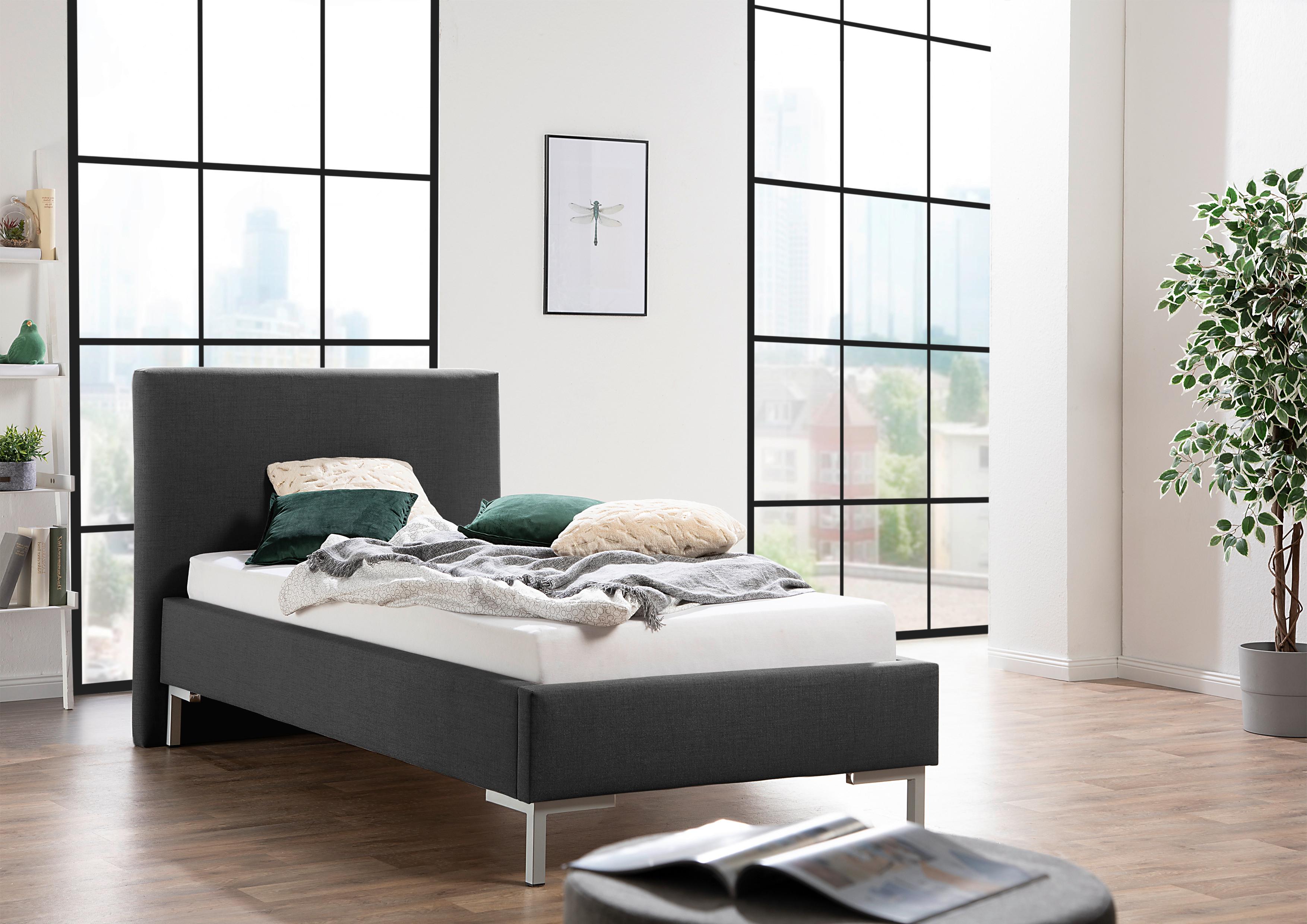 Polsterbett Minto Anthrazit ca. 100x200 cm Textil Livetastic Möbel > Betten > Polsterbetten Anthrazit