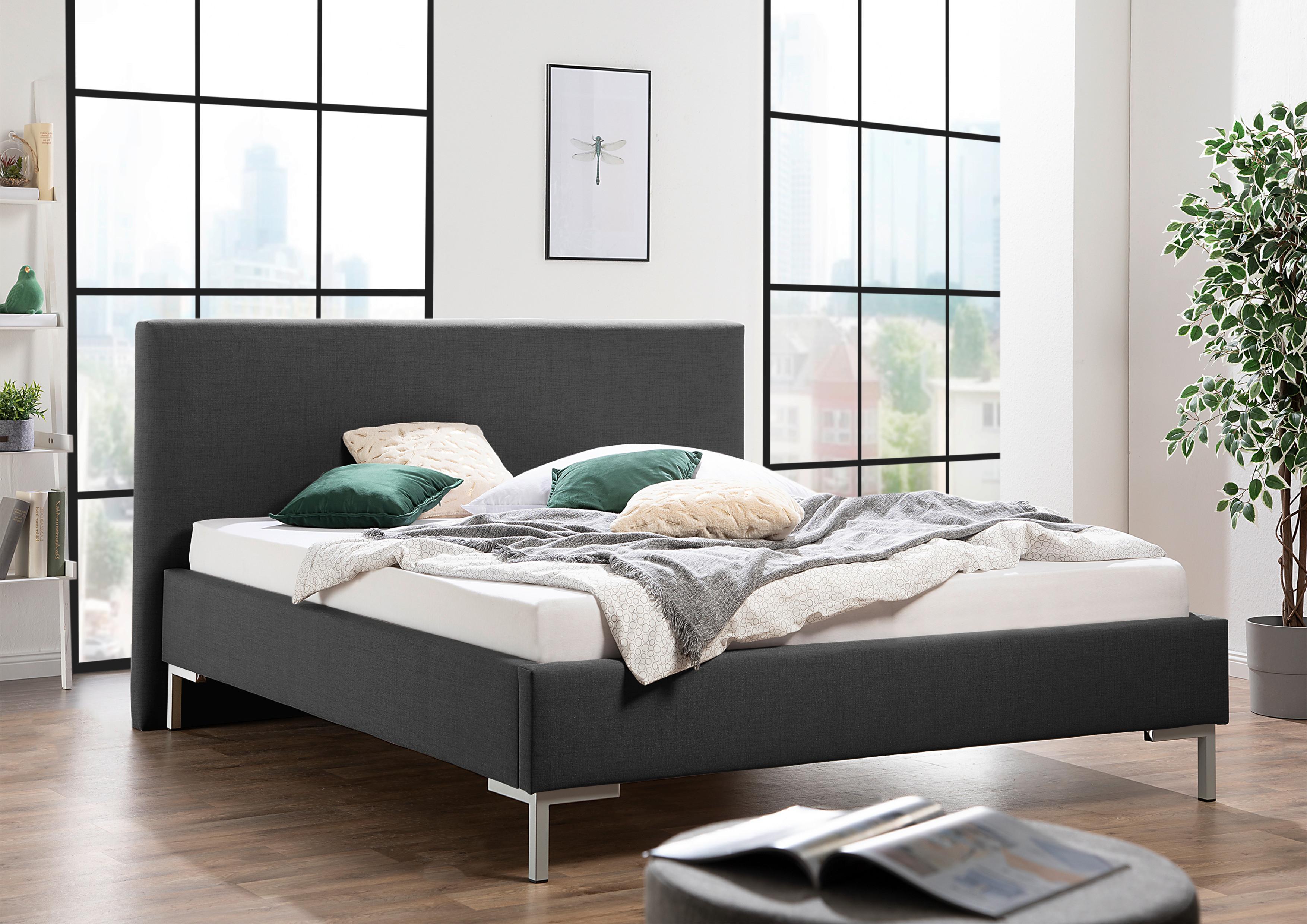 Polsterbett Minto Anthrazit ca. 160x200 cm Textil Livetastic Möbel > Betten > Polsterbetten Anthrazit