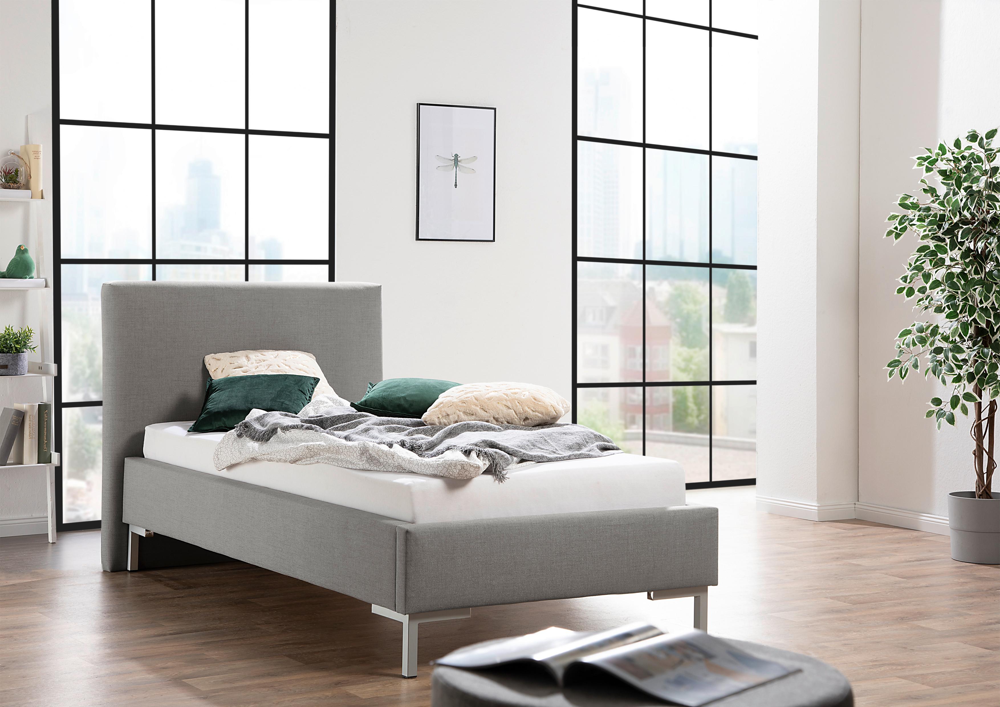 Polsterbett Minto Grau ca. 100x200 cm Textil Livetastic Möbel > Betten > Polsterbetten Grau