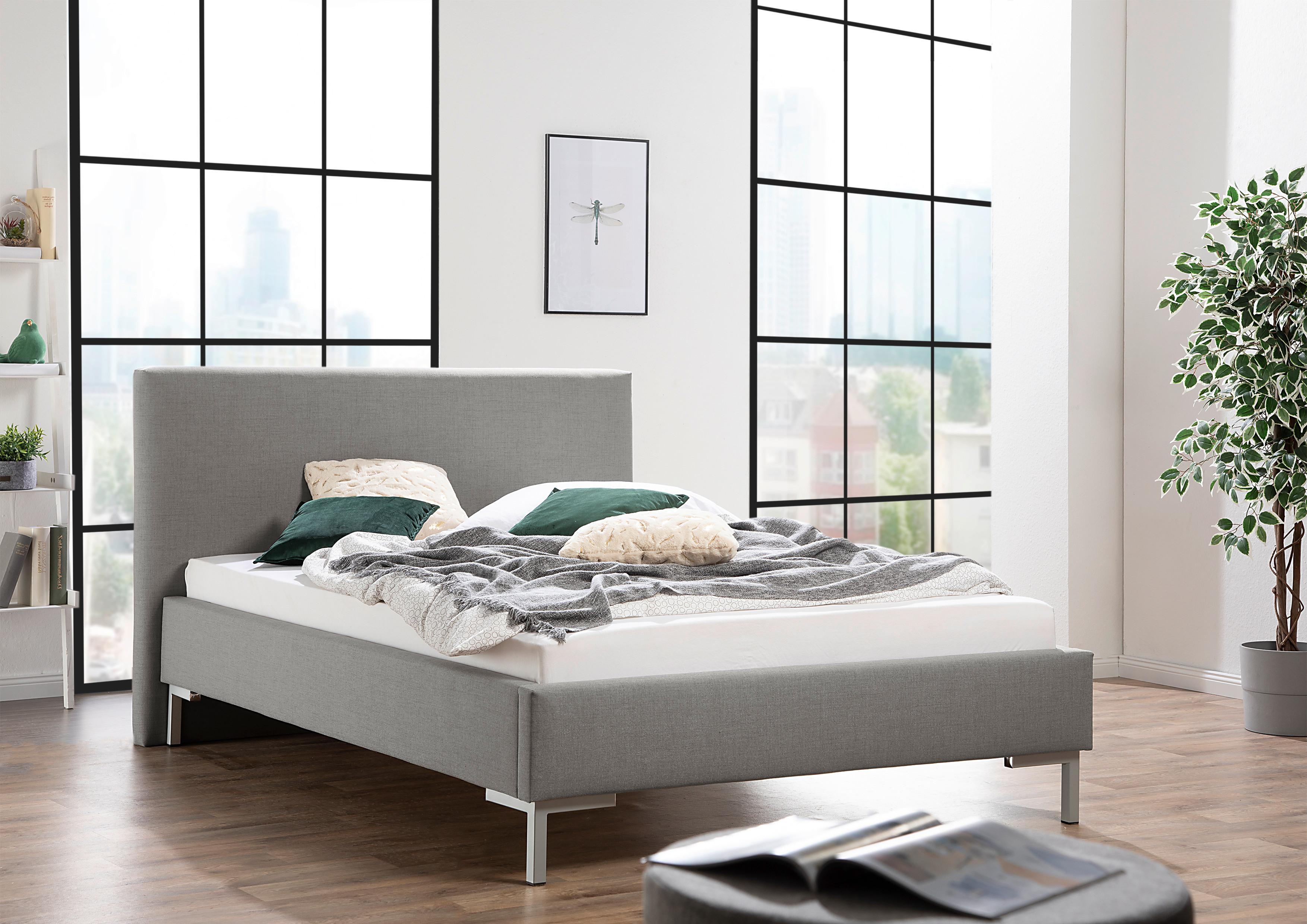 Polsterbett Minto Grau ca. 140x200 cm Textil Livetastic Möbel > Betten > Polsterbetten Grau