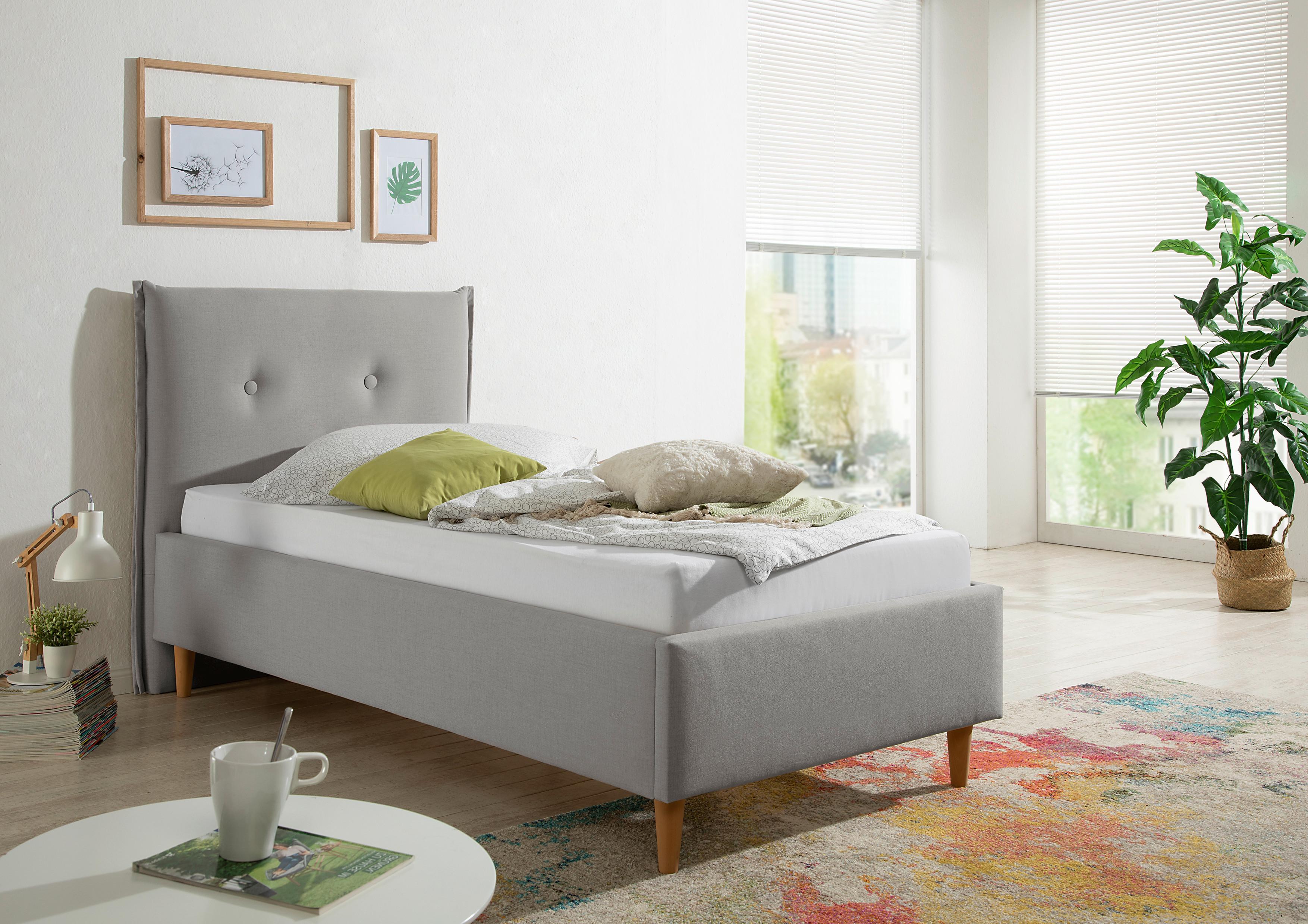 Polsterbett Nelo Grau ca. 100x200 cm Textil Livetastic Möbel > Betten > Polsterbetten Grau
