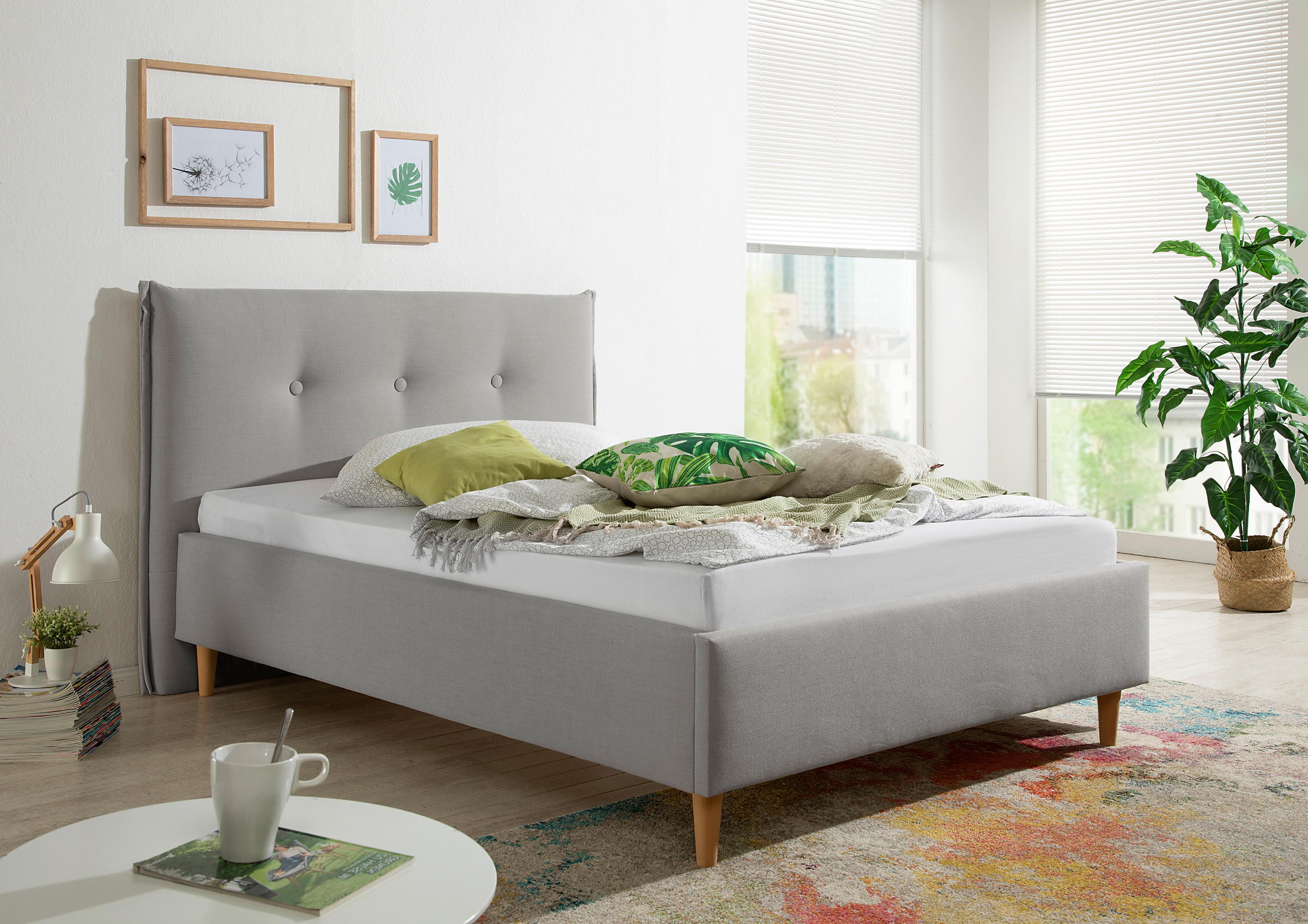 Polsterbett Nelo Grau ca. 140x200 cm Textil Livetastic Möbel > Betten > Polsterbetten Grau