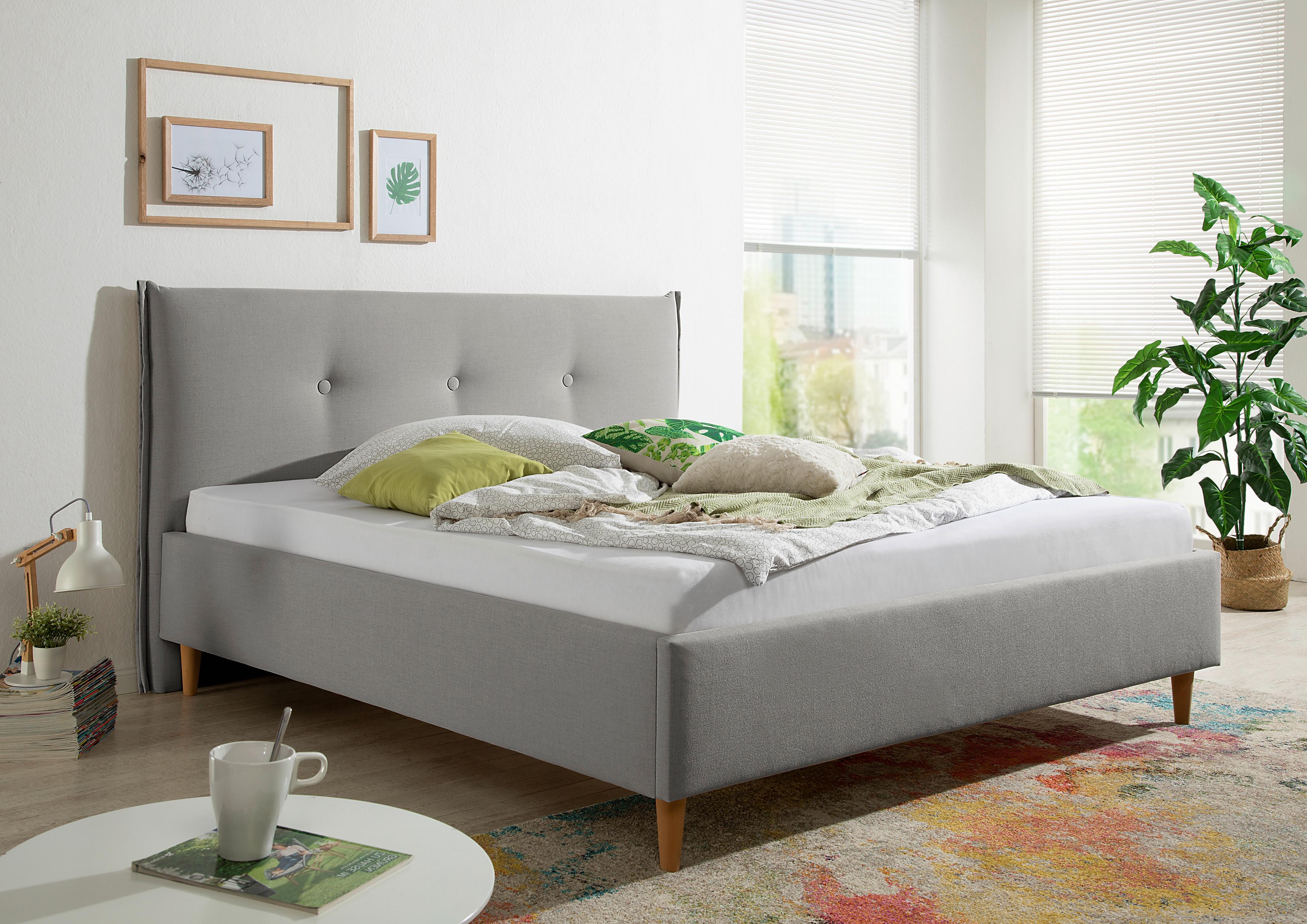 Polsterbett Nelo Grau ca. 180x200 cm Textil Livetastic Möbel > Betten > Polsterbetten Grau