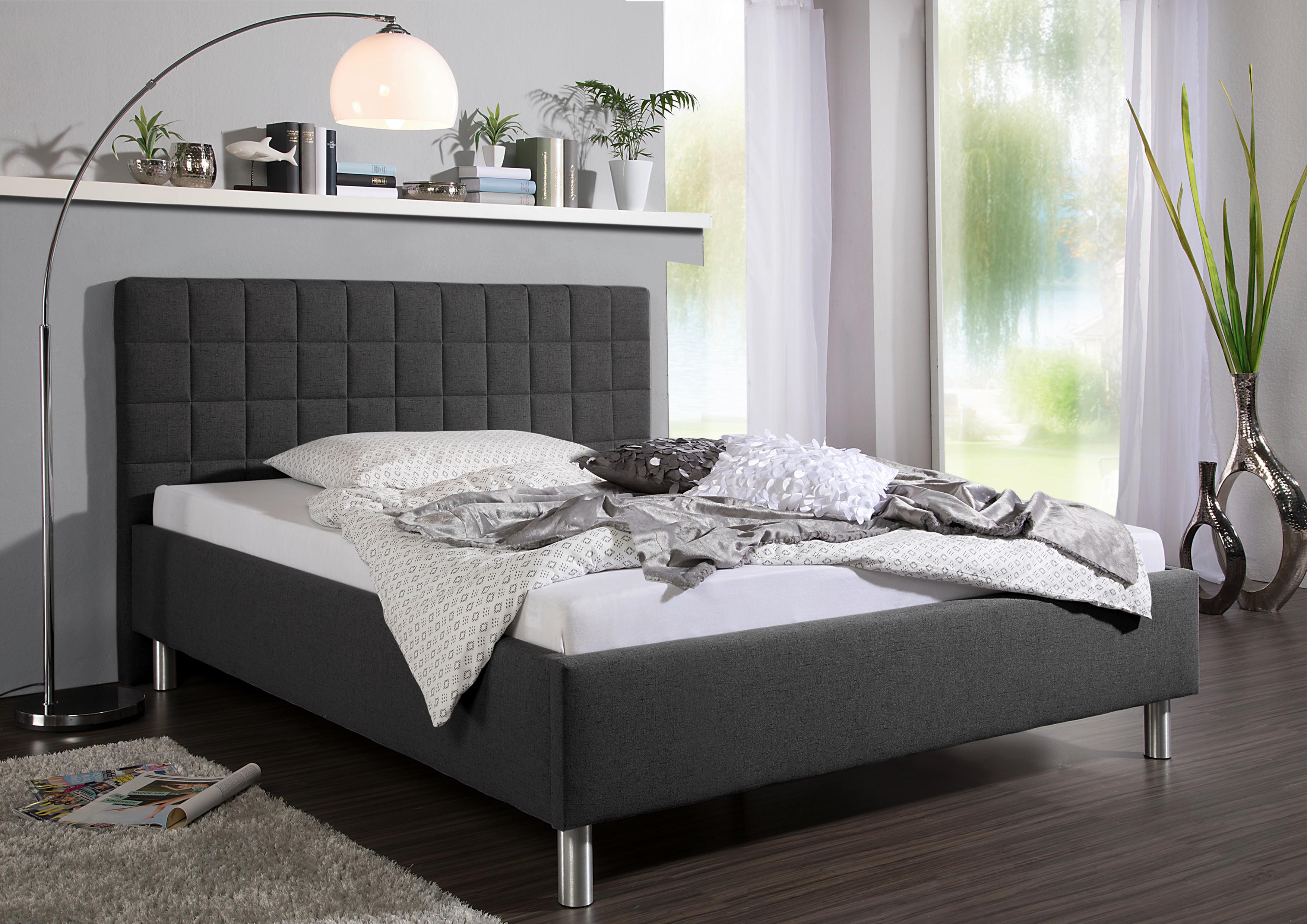 Polsterbett Ray Anthrazit ca. 100x200 cm Textil Livetastic Möbel > Betten > Polsterbetten Anthrazit