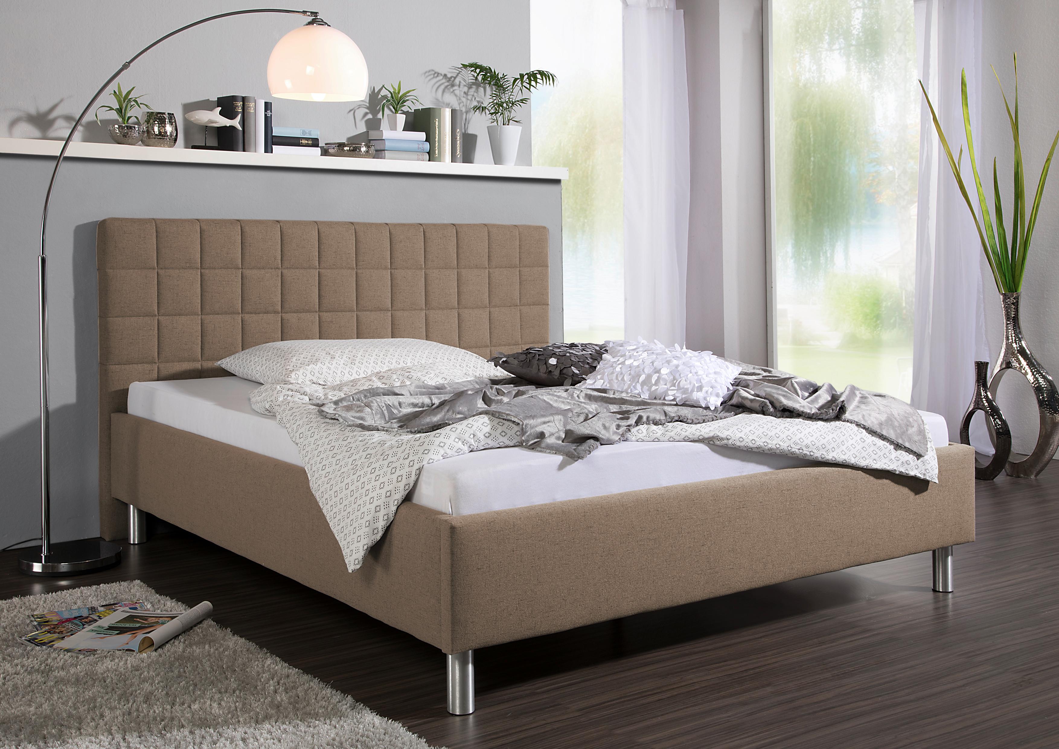 Polsterbett Ray Hellbraun ca. 160x200 cm Textil Livetastic Möbel > Betten > Polsterbetten Braun