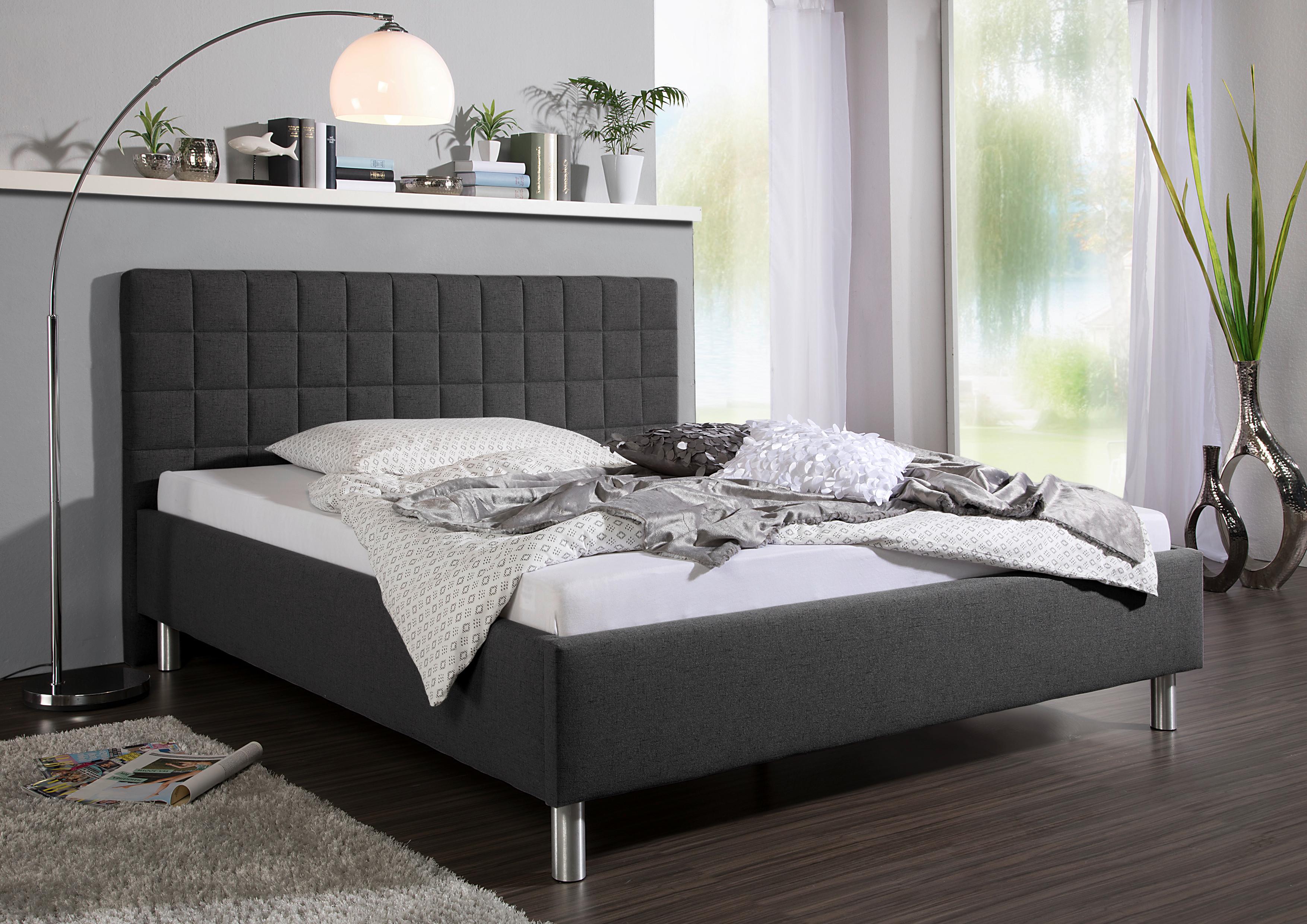 Polsterbett Ray Anthrazit ca. 200x200 cm Textil Livetastic Möbel > Betten > Polsterbetten Anthrazit
