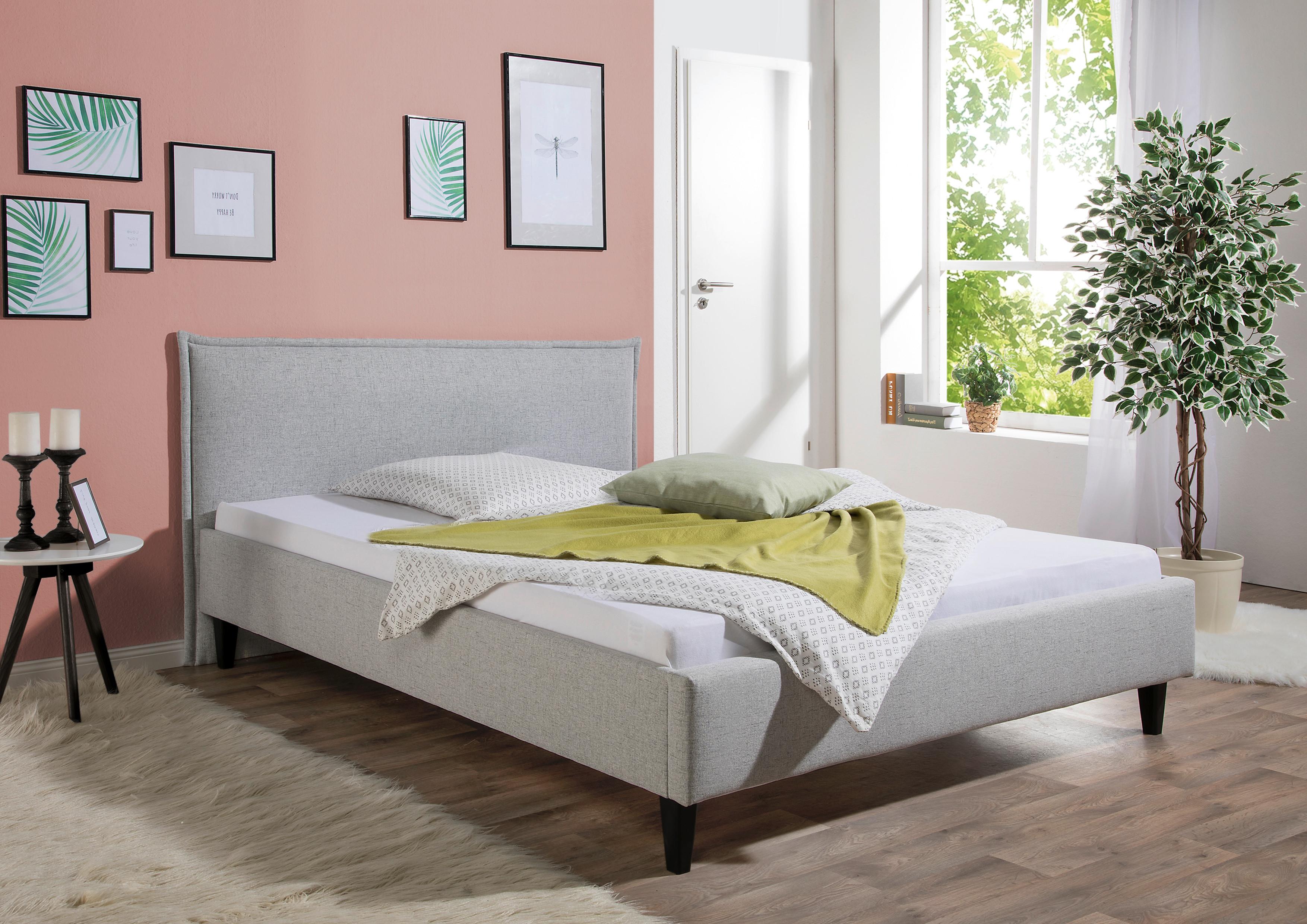 Polsterbett Roswell Hellgrau ca. 140x200 cm Textil Livetastic Möbel > Betten > Polsterbetten Grau