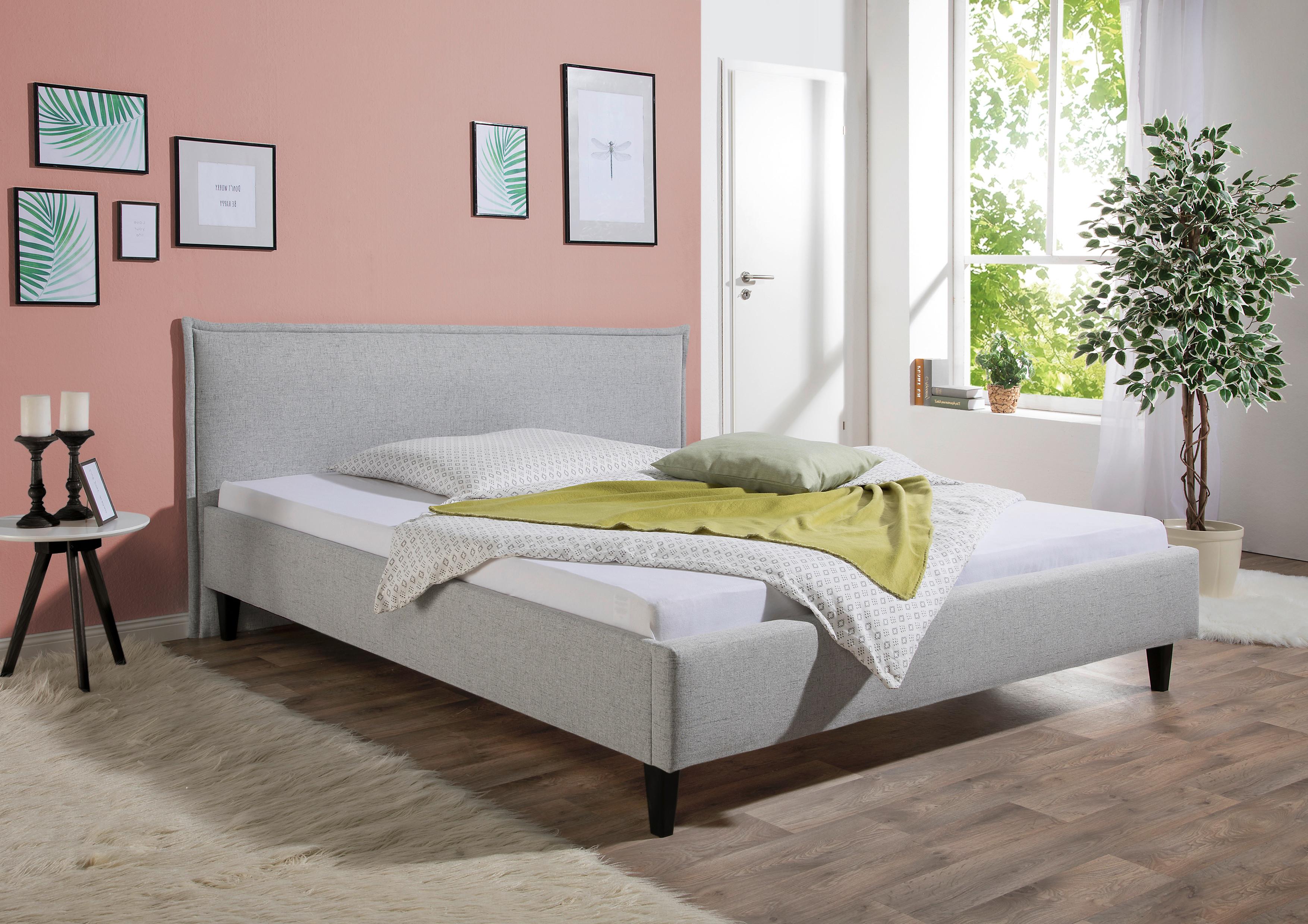 Polsterbett Roswell Hellgrau ca. 180x200 cm Textil Livetastic Möbel > Betten > Doppelbetten Grau