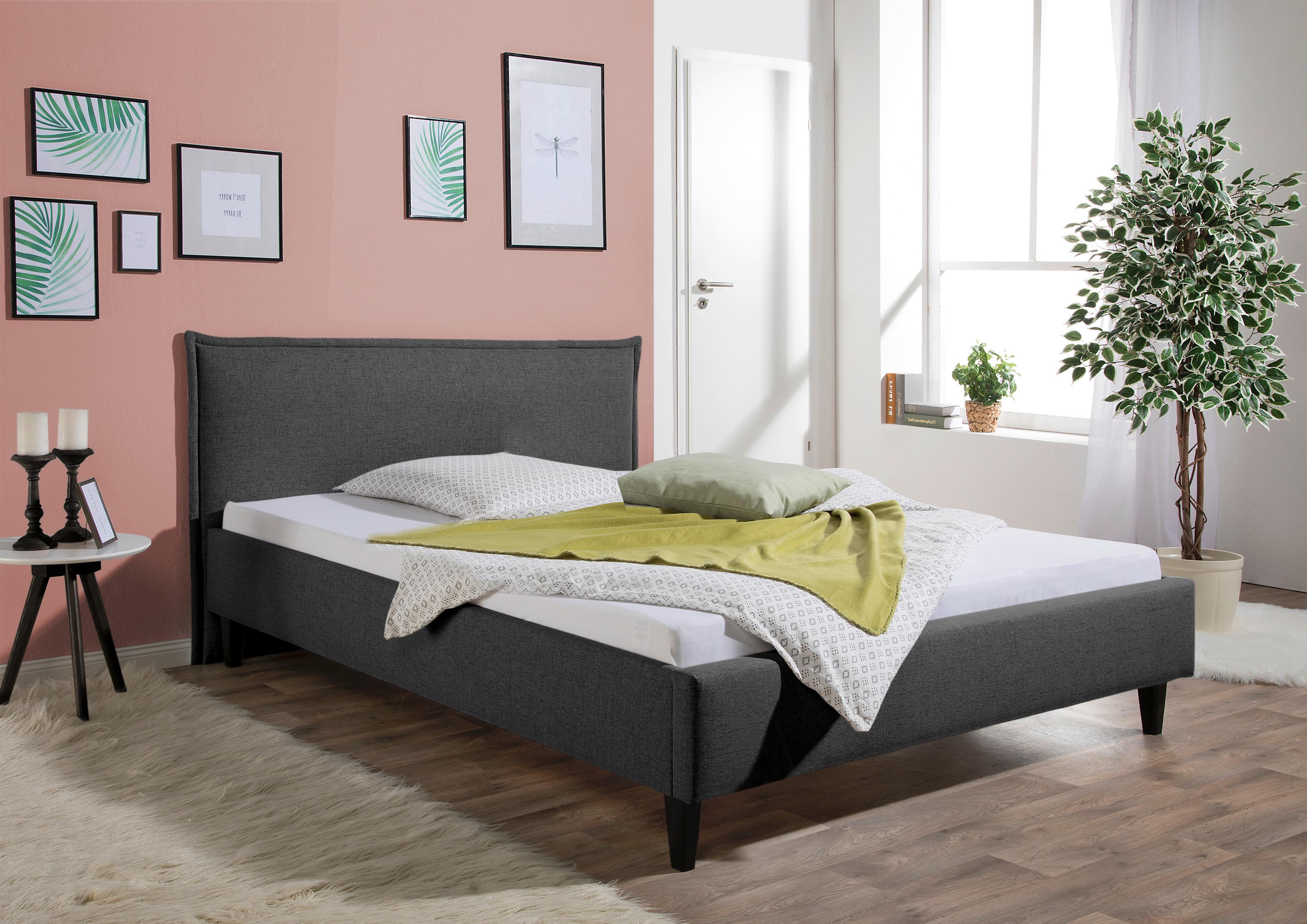 Polsterbett Roswell Hellgrau ca. 100x200 cm Textil Livetastic Möbel > Betten > Polsterbetten Anthrazit