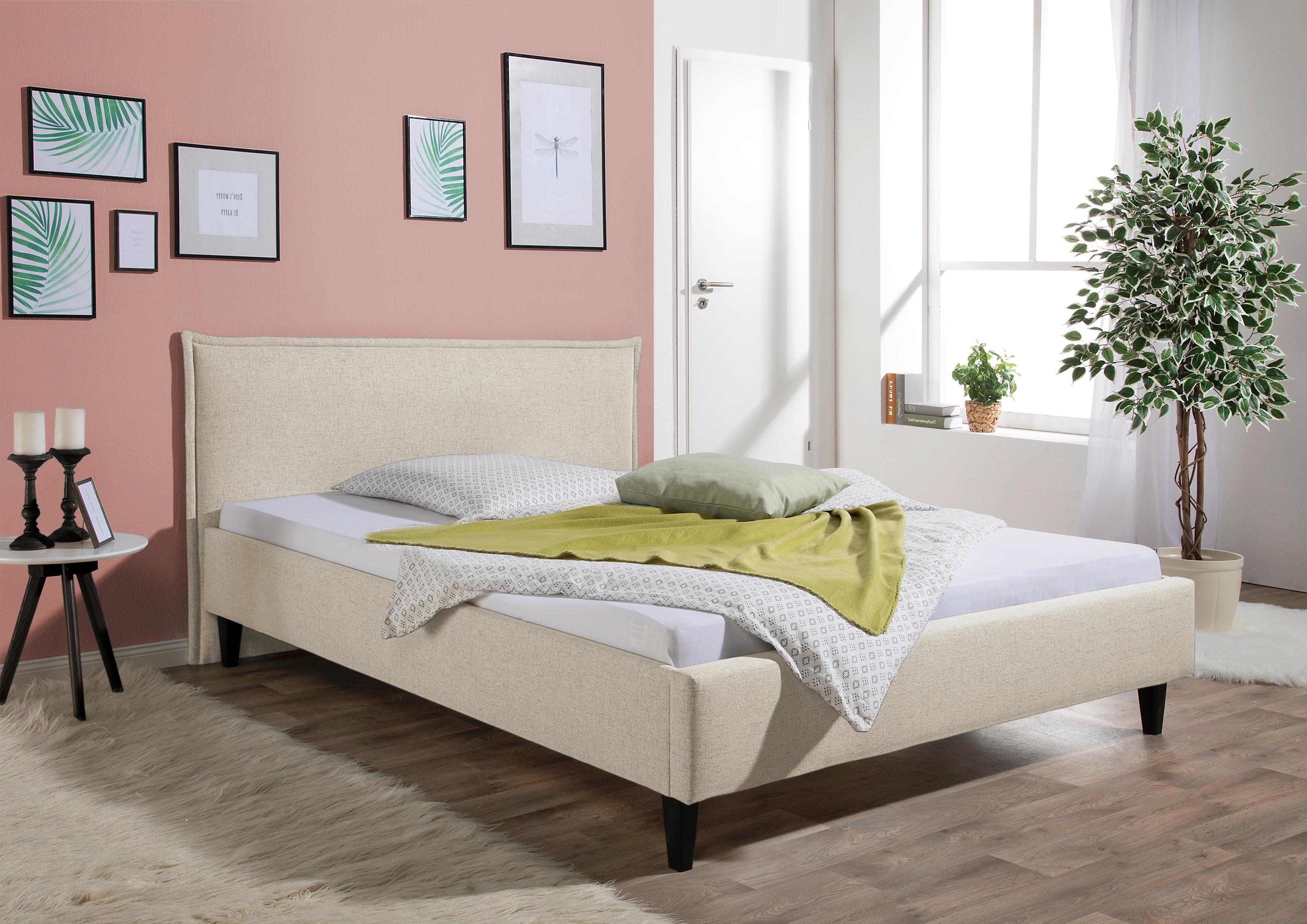 Polsterbett Roswell Beige ca. 100x200 cm Textil Livetastic Möbel > Betten > Polsterbetten Beige