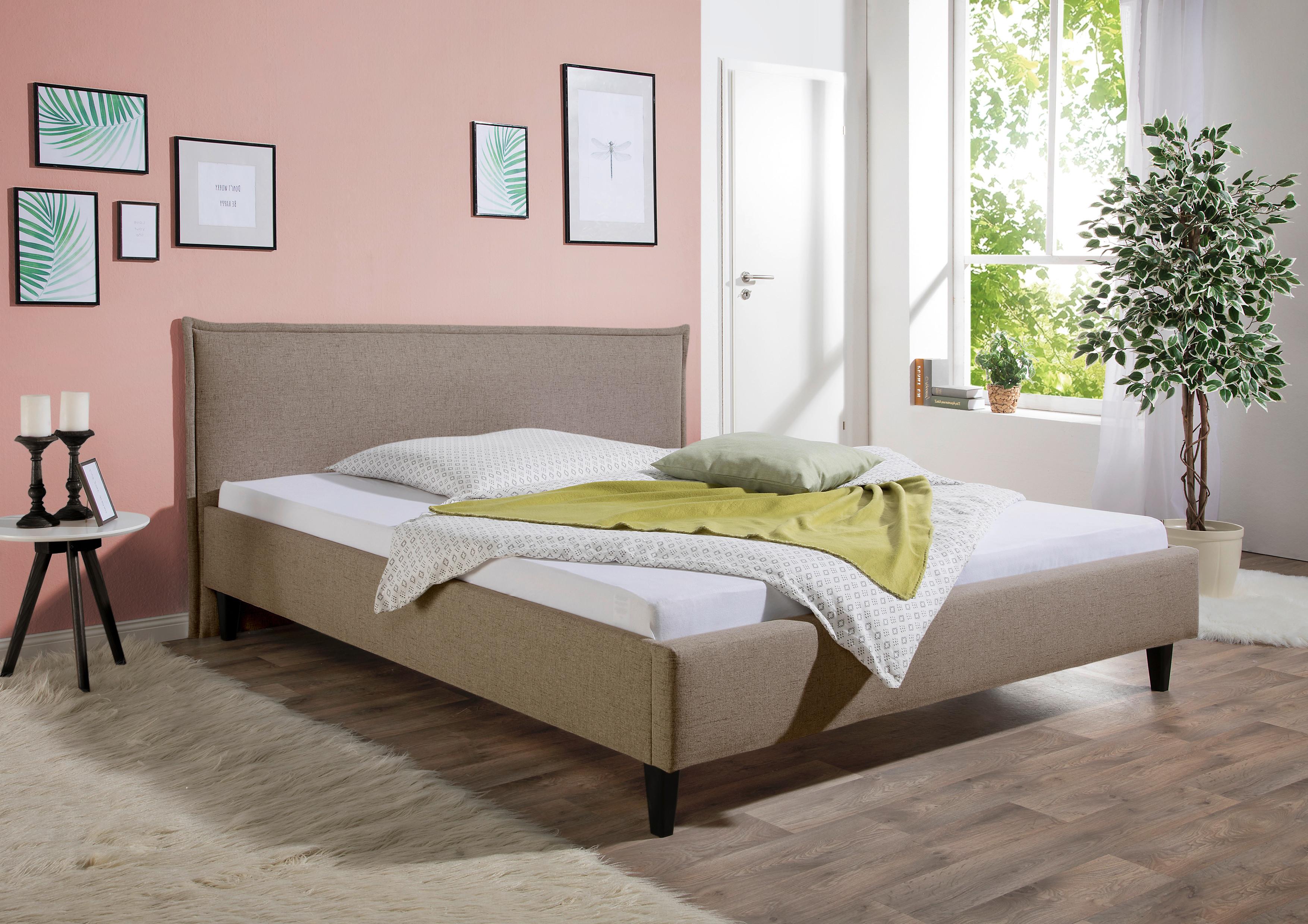 Polsterbett Roswell Hellbraun ca. 180x200 cm Textil Livetastic Möbel > Betten > Doppelbetten Braun