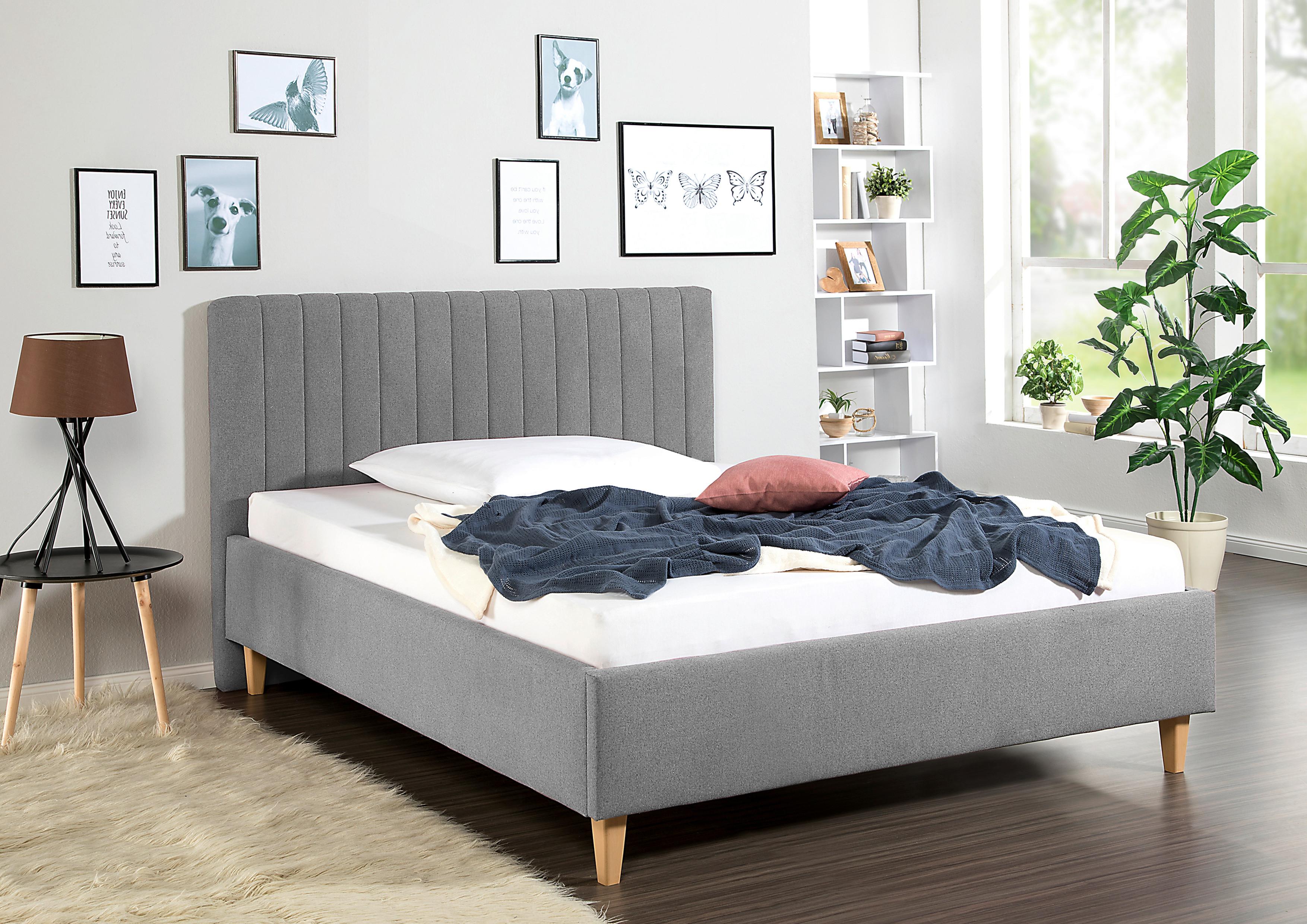 Polsterbett Sierro Grau ca. 140x200 cm Textil Livetastic Möbel > Betten > Polsterbetten Grau