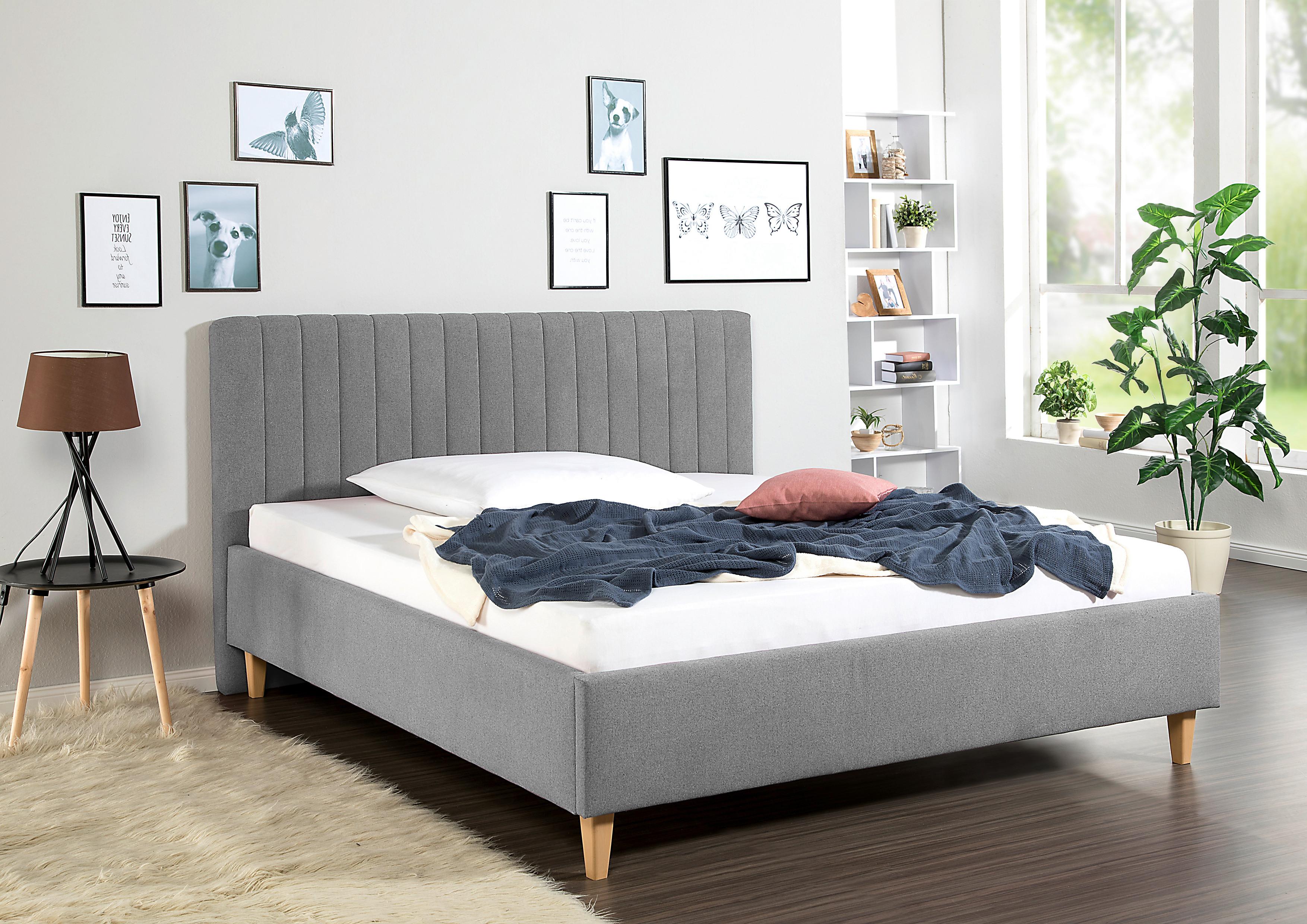 Polsterbett Sierro Grau ca. 160x200 cm Textil Livetastic Möbel > Betten > Polsterbetten Grau