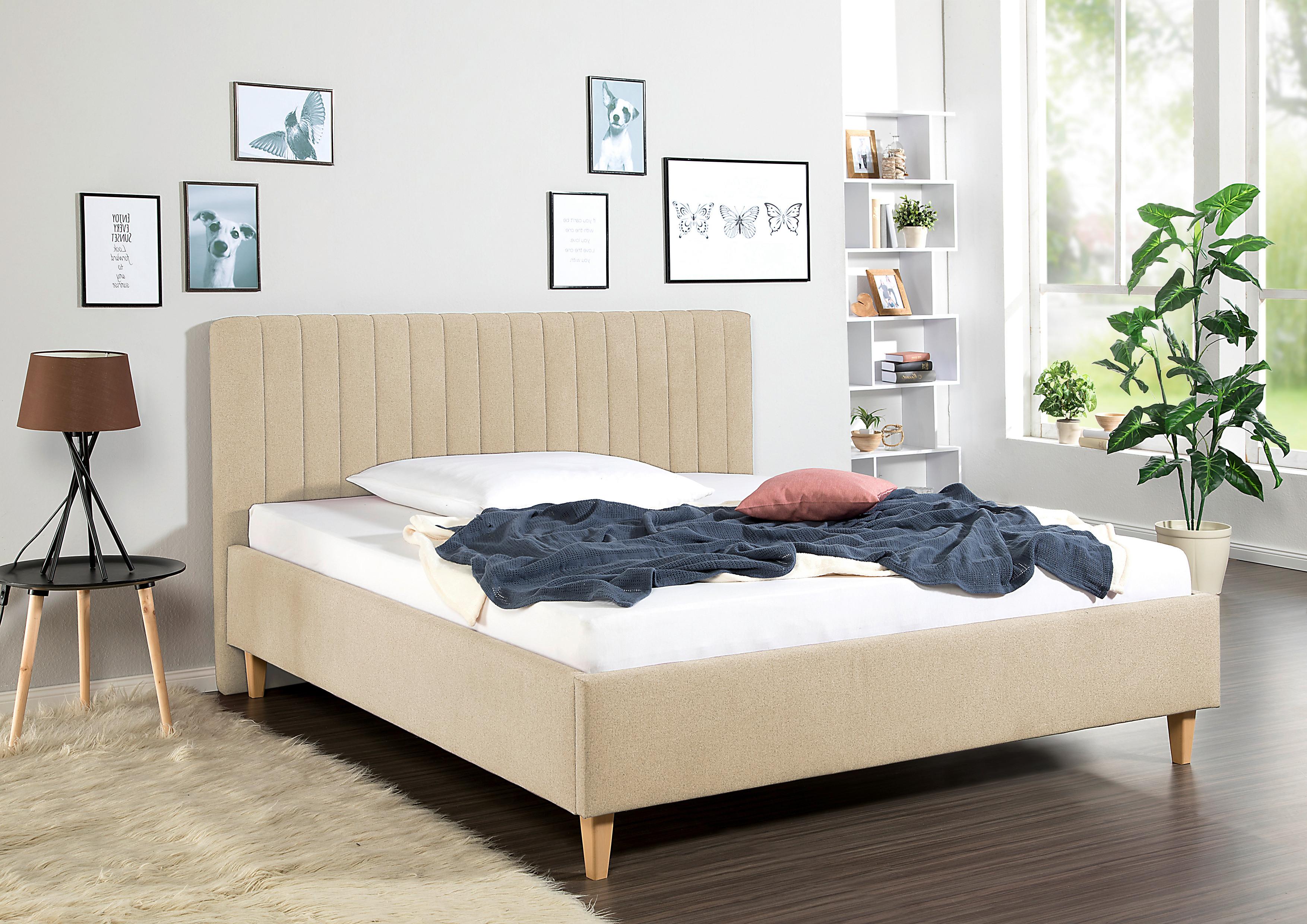 Polsterbett Sierro Beige ca. 180x200 cm Textil Livetastic Möbel > Betten > Doppelbetten Beige
