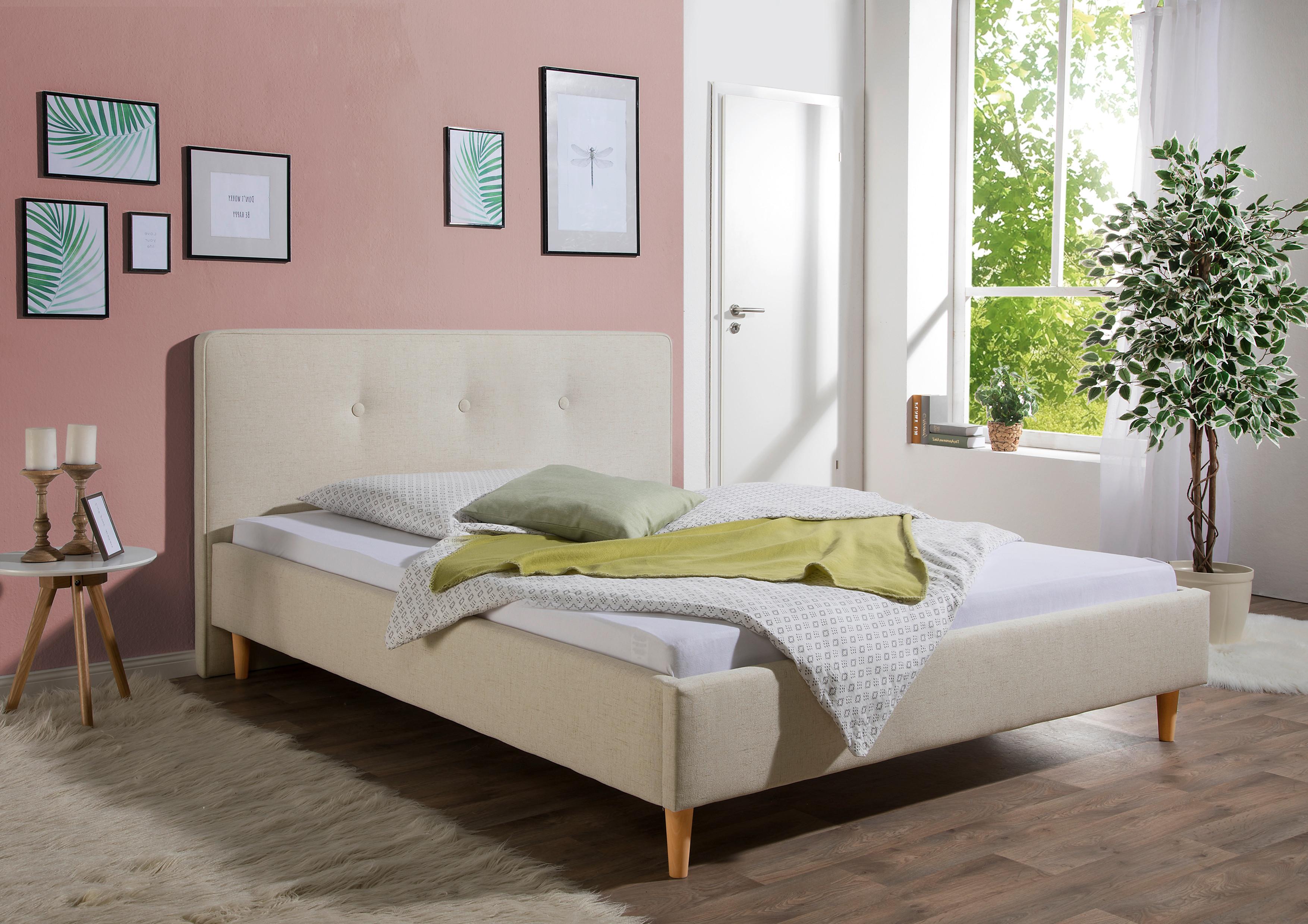 Polsterbett Slade Beige ca. 140x200 cm Textil Livetastic Möbel > Betten > Polsterbetten Beige