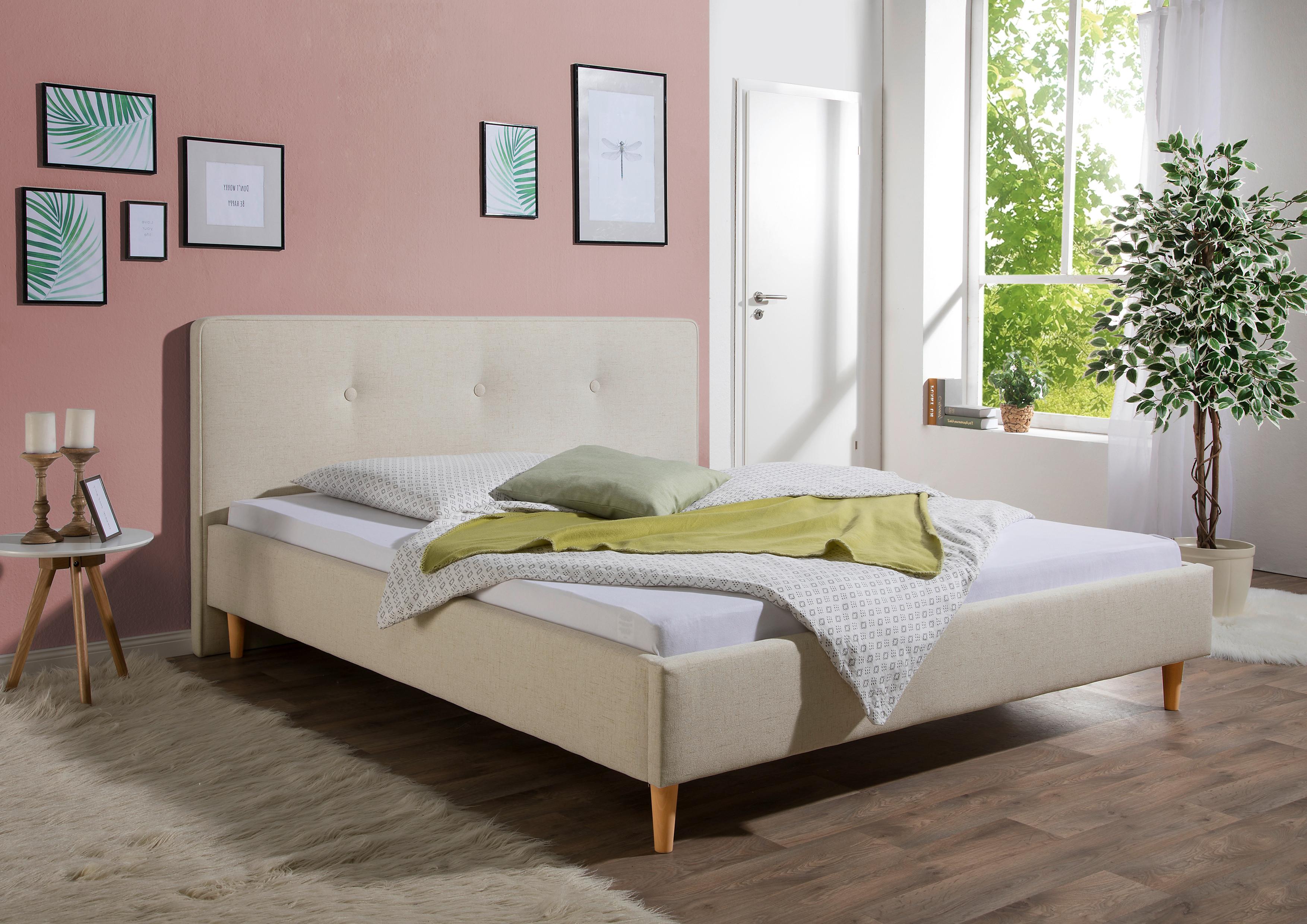 Polsterbett Slade Beige ca. 200x200 cm Textil Livetastic Möbel > Betten > Polsterbetten Beige