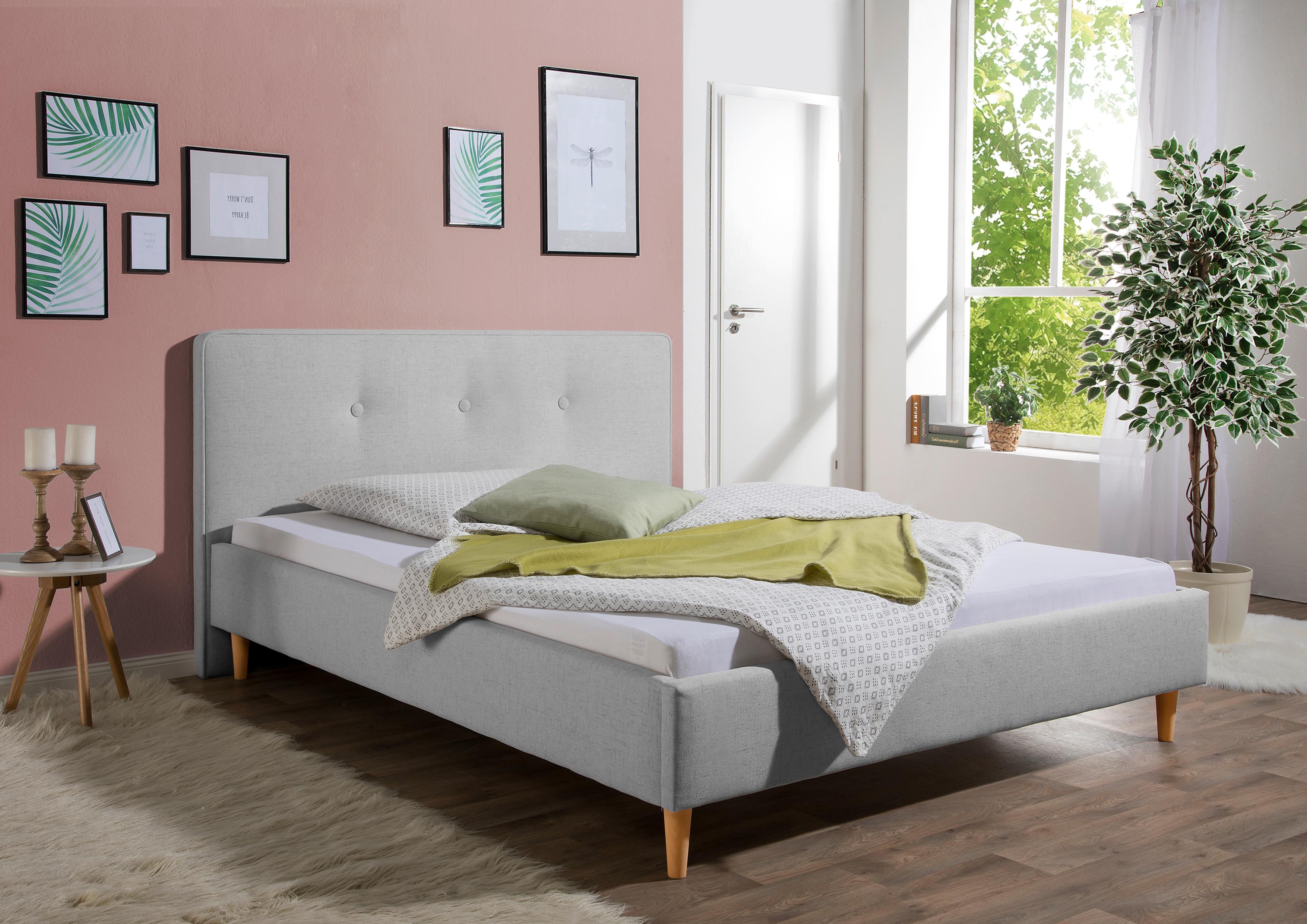 Polsterbett Slade Hellgrau ca. 140x200 cm Textil Livetastic Möbel > Betten > Polsterbetten Grau