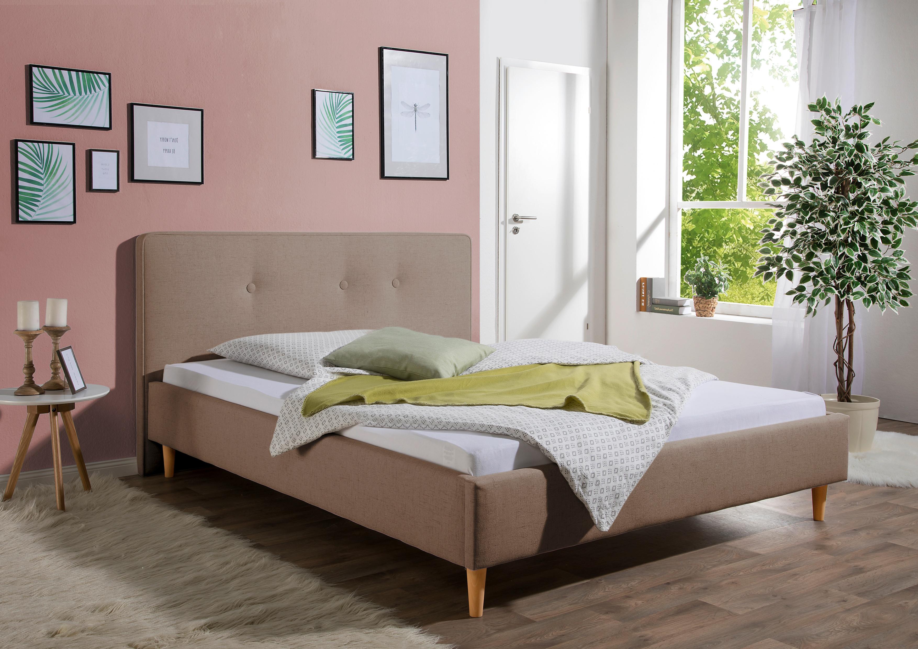 Polsterbett Slade Hellbraun ca. 140x200 cm Textil Livetastic Möbel > Betten > Polsterbetten Braun