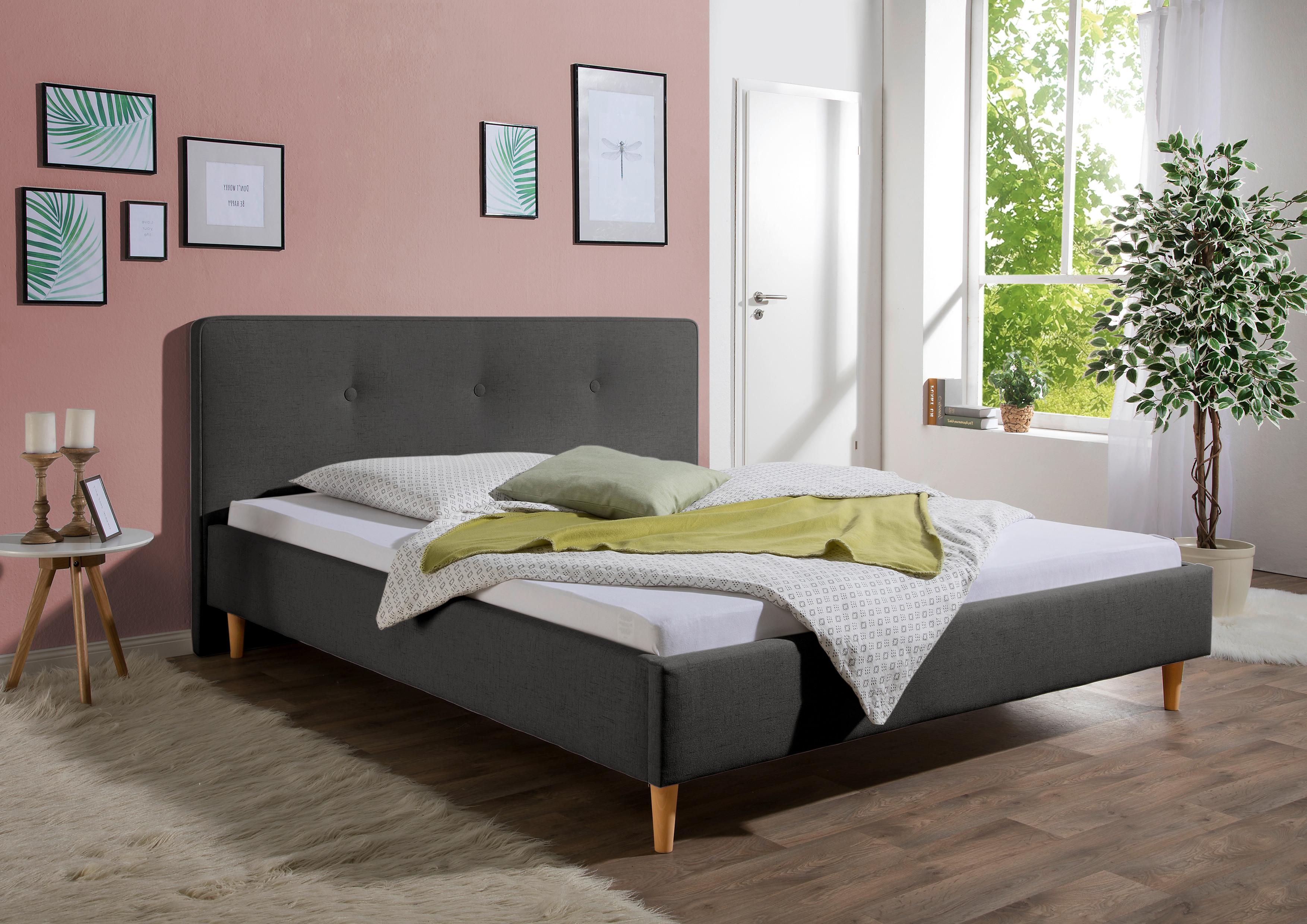 Polsterbett Slade Anthrazit ca. 160x200 cm Textil Livetastic Möbel > Betten > Polsterbetten Anthrazit