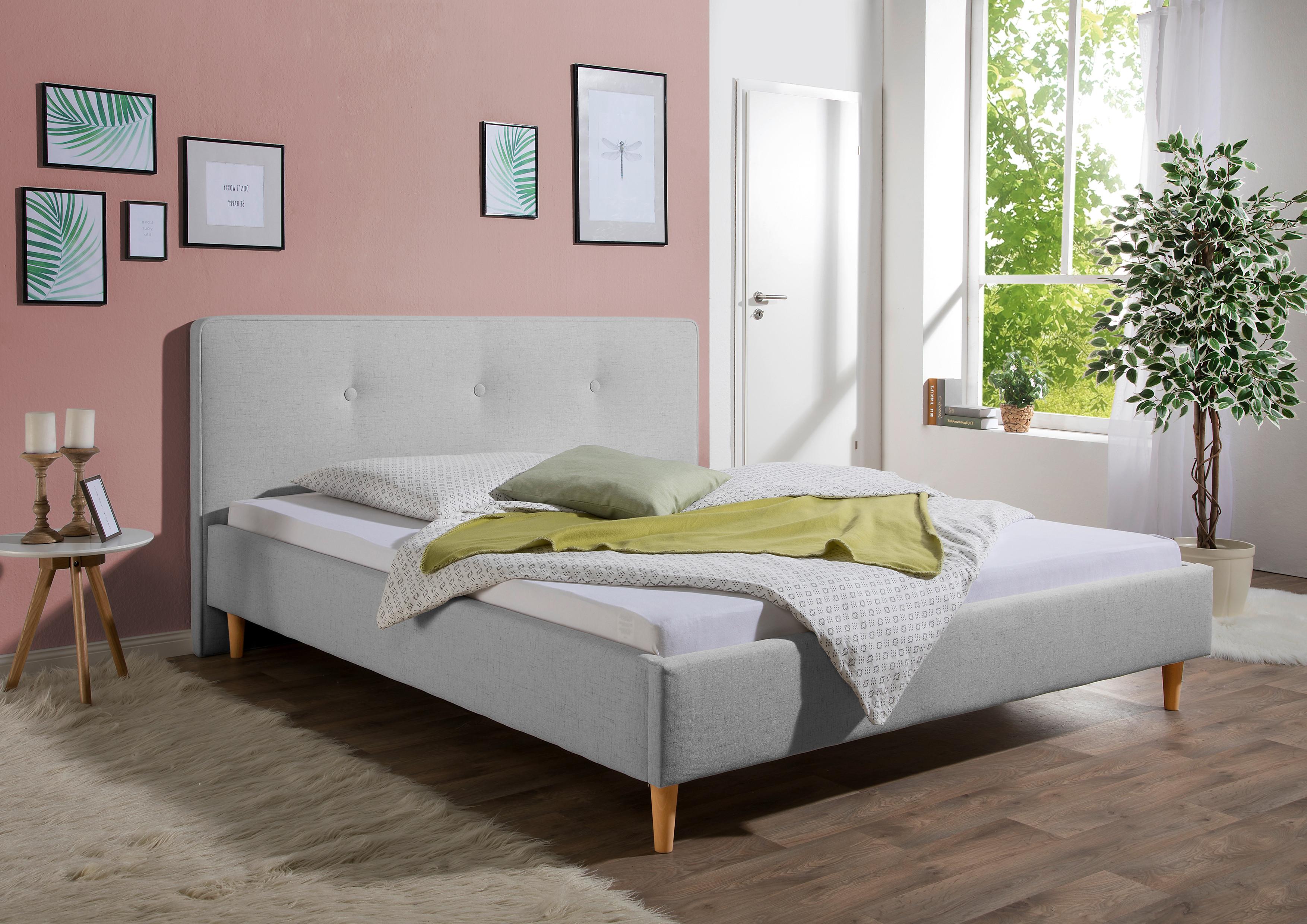Polsterbett Slade Hellgrau ca. 200x200 cm Textil Livetastic Möbel > Betten > Polsterbetten Grau